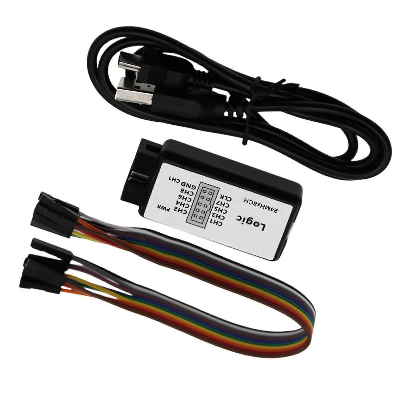 Logics Analyzers Device for ARM FPGA M100 SCM UART IIC SPI Debug Logics Analyzers with Ferrite Rings USB Cable Multicolor