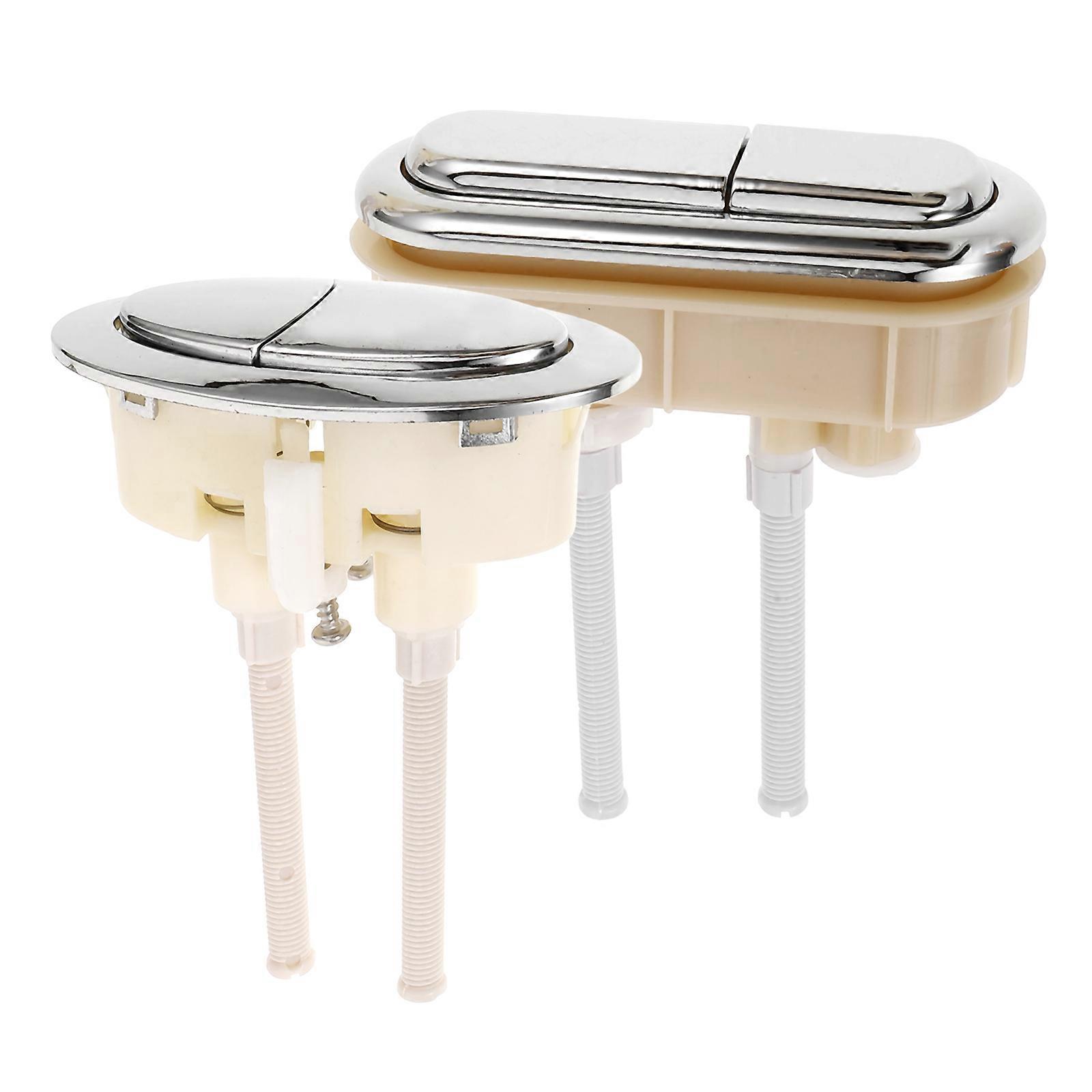Tank Flush Button Assist Dual Flush Toilet Button Bathroom Use ABS Material Flush 2Set