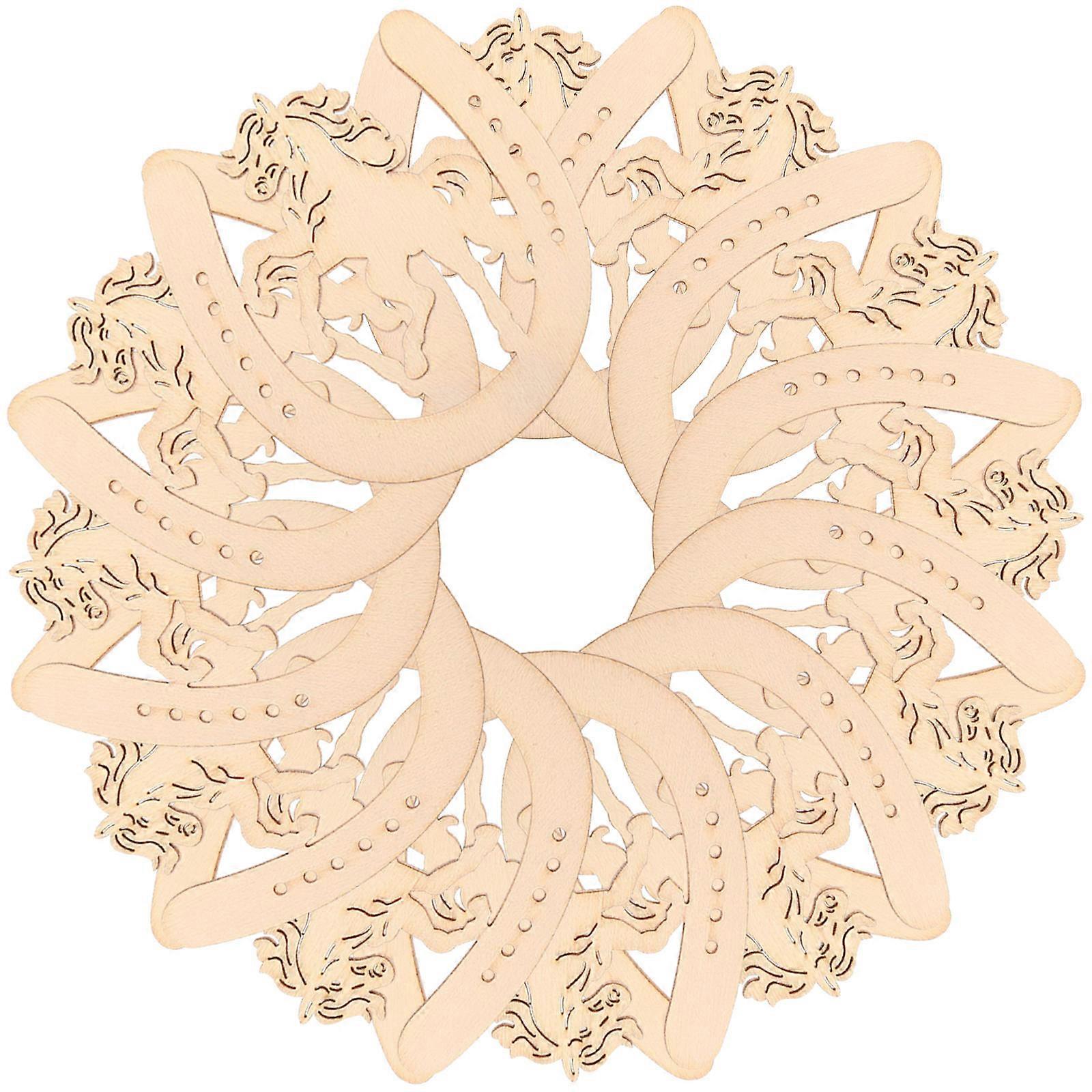 48pcs Horseshoe Shaped Wooden Slices DIY Craft Blanks Double Sided Paintable Wood Cutouts for Creative Graffiti Hanging Ornaments and Unique Handmade