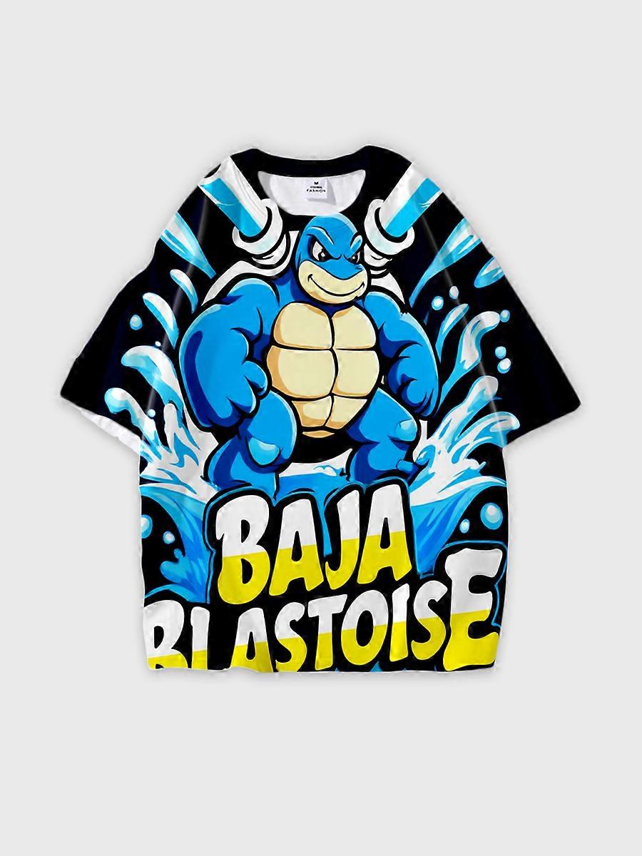 T-shirt round neck Pattern loose short sleeve N3137