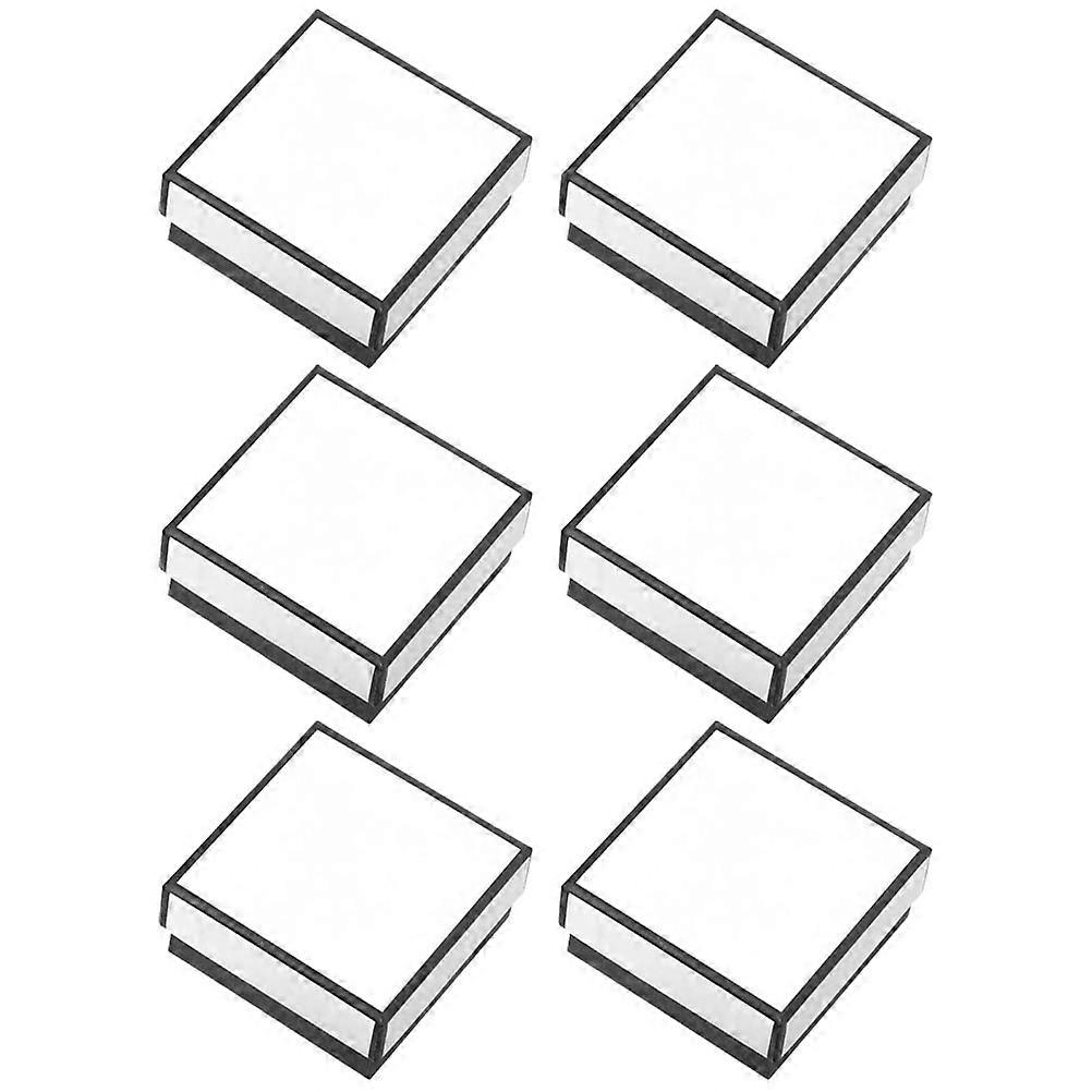 White Paper Jewelry Box with Sponge Insert for Storage 6 Pieces Small Size Portable Organizer
