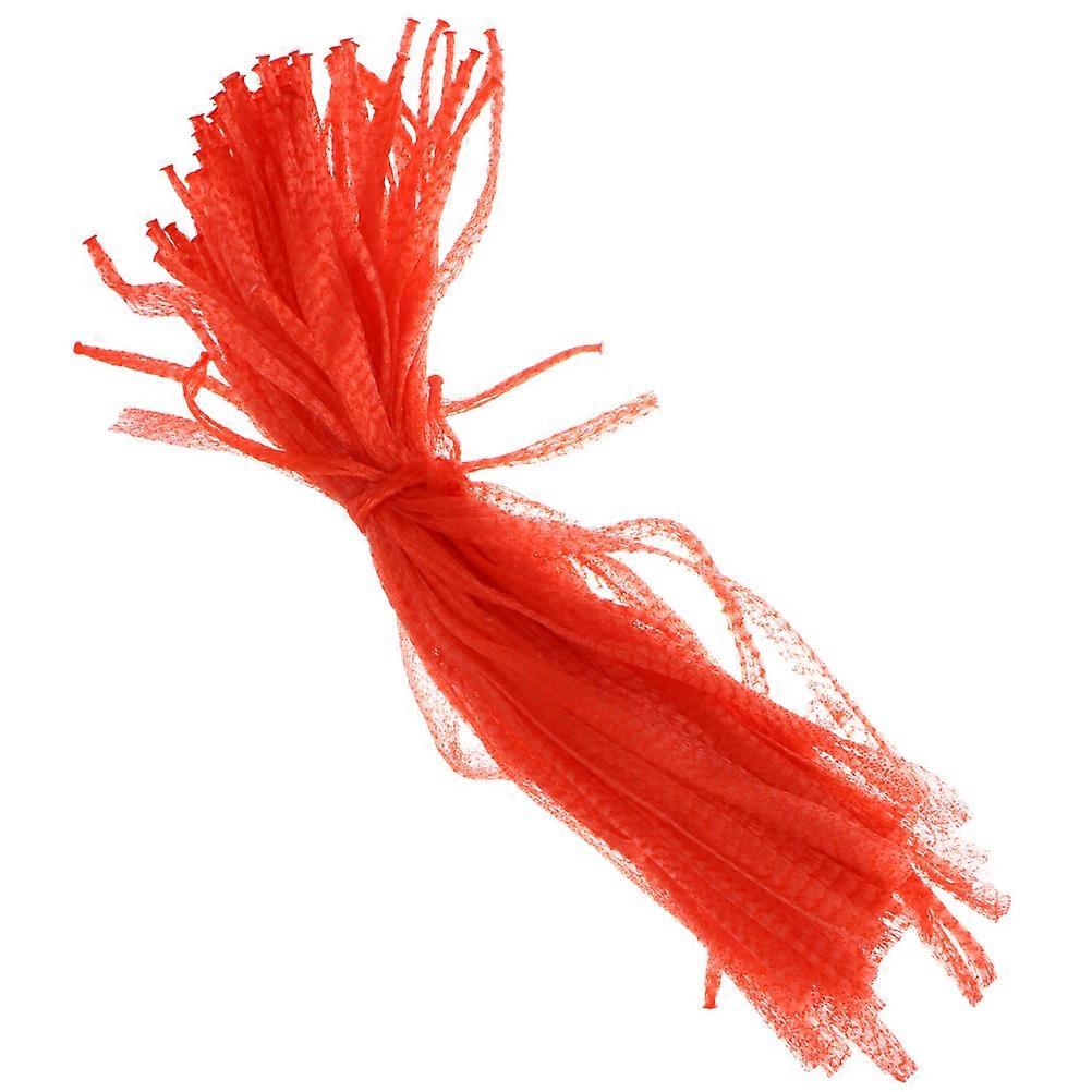 Reusable Mesh Bags for Vegetables Fruits and Groceries Red PE Material for Home Use 50 Pieces