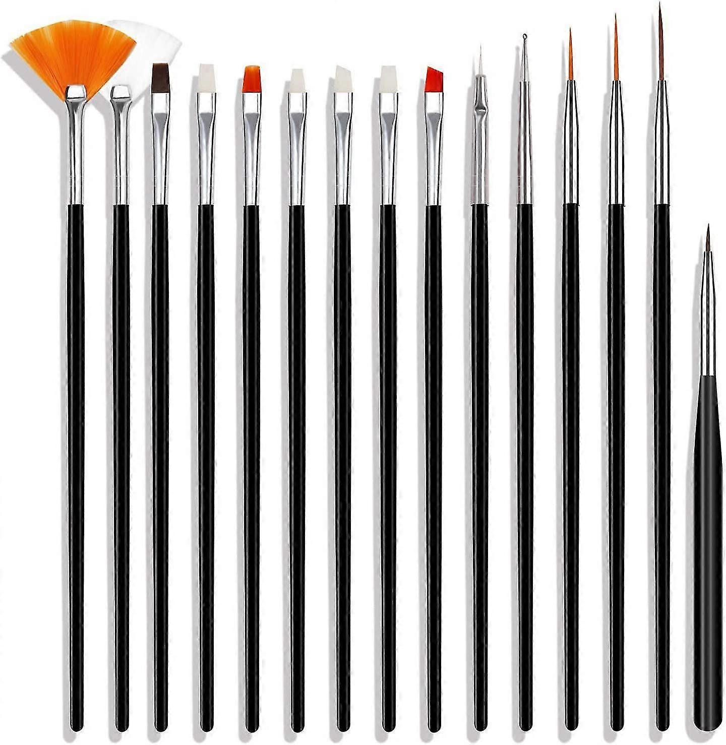 15-pack Nail Design Brushes (black)