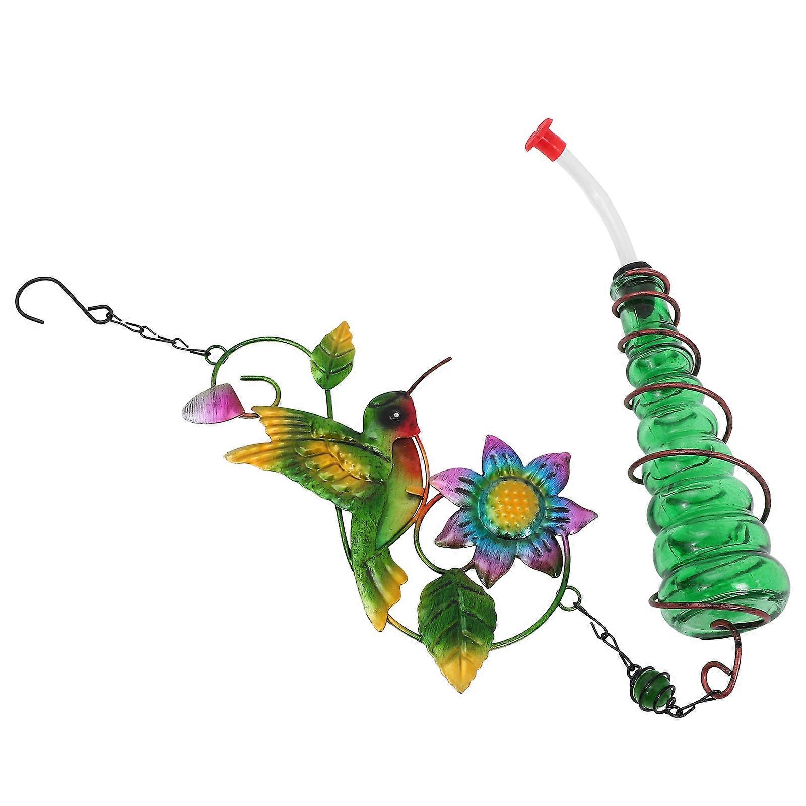 Glass Hummingbird Water Feeder, Detachable & Easy Clean Outdoor Bird Waterer with Stable Tip Design for Garden Wild Birds