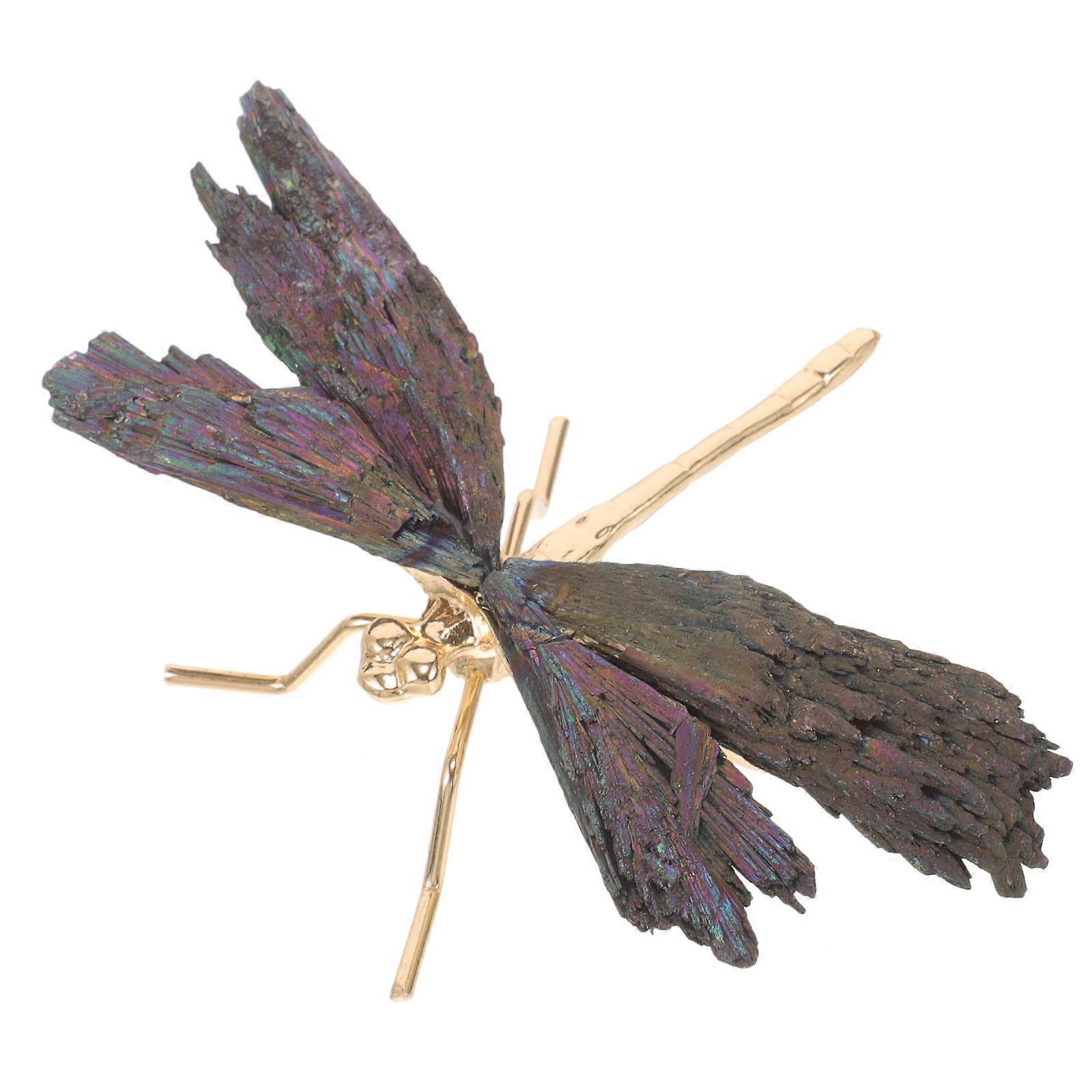 Simulation Dragonfly Model Adorable Desktop Adorn Home Decor Stone Material Retro Style 12.00X7.00X4.00CM 1Pcs