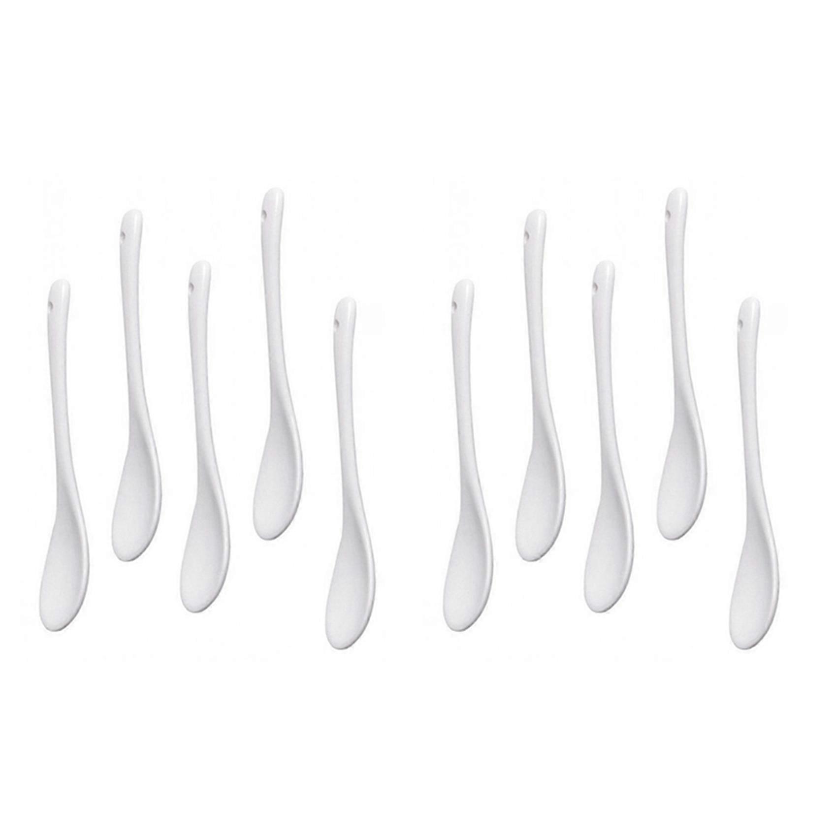 10x Ceramic Spoon Teaspoon Spoon Jam Honey