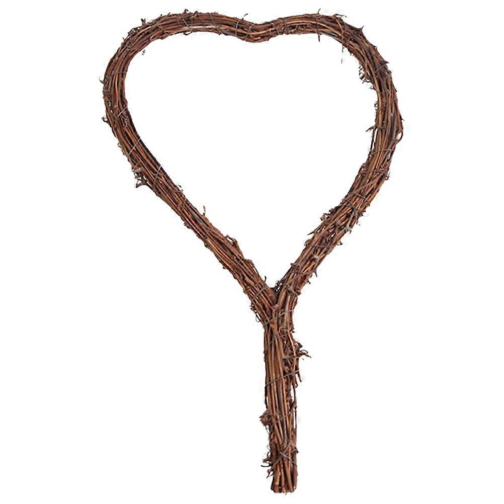 Heart Shaped Rattan Wreath with Handle Natural Vine Branch Decoration for Valentine's Day Home and Event Floral Arrangements