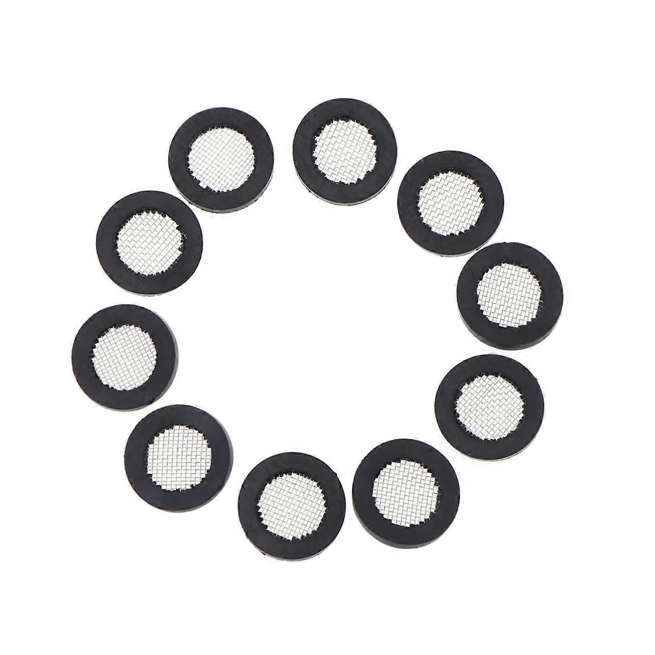 Pack of 10 Tap Filters with Inner Diameter, AntiBlocking Rubber Seal and Metal Hose Coupling Filter Discs for Clean Drinking Water, Black