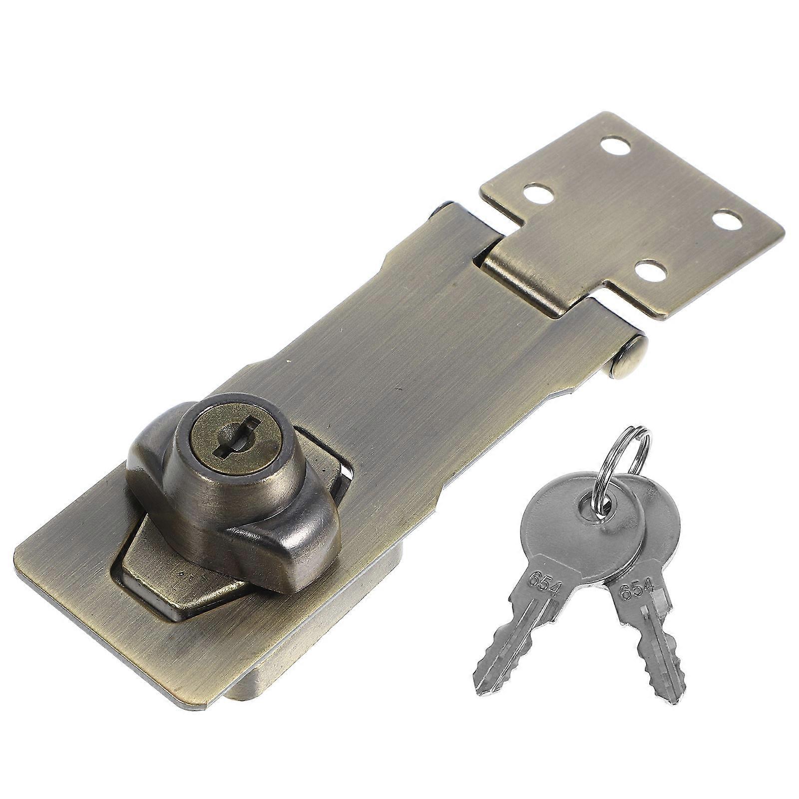 Hasp Latch Padlock Security Protection For Drawers Iron Material 1Set