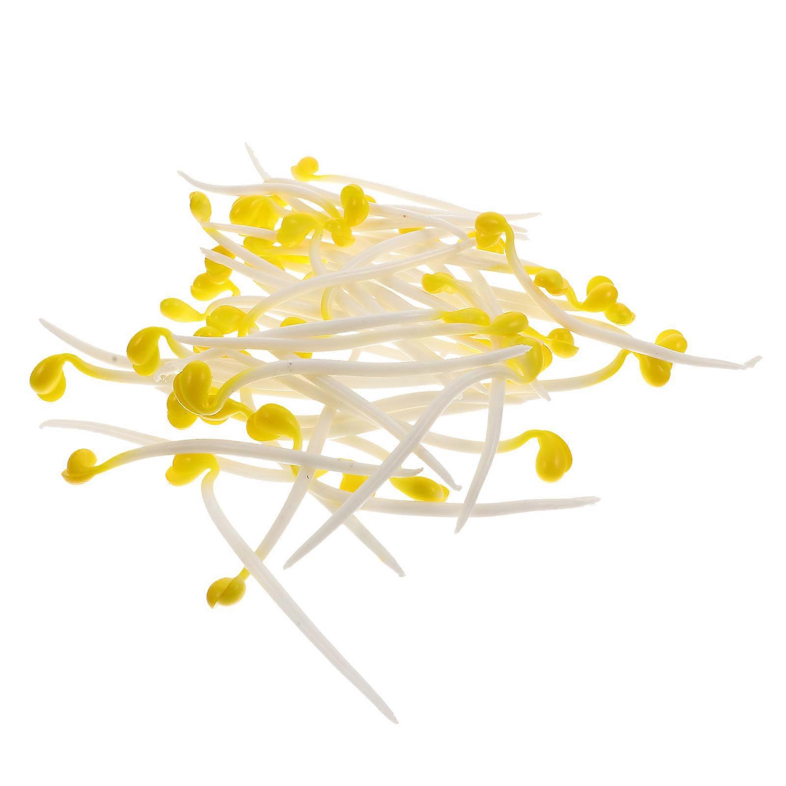 Lifelike Yellow Bean Sprout Decorative Vegetable Model for DIY Use Made of PVC 50Pcs