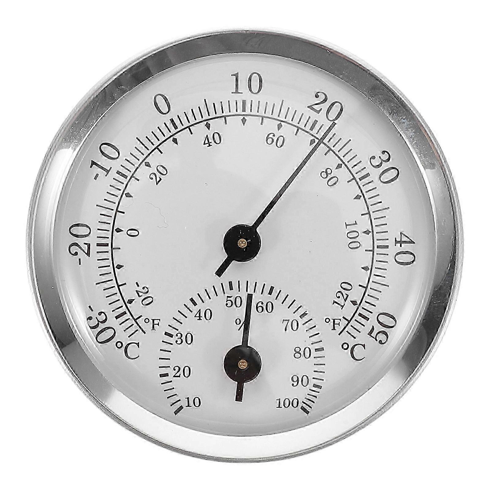Round Thermometer Hygrometer For Accurate Temperature And Humidity Monitoring In Greenhouse 5.80X5.80X1.30CM 1Pack