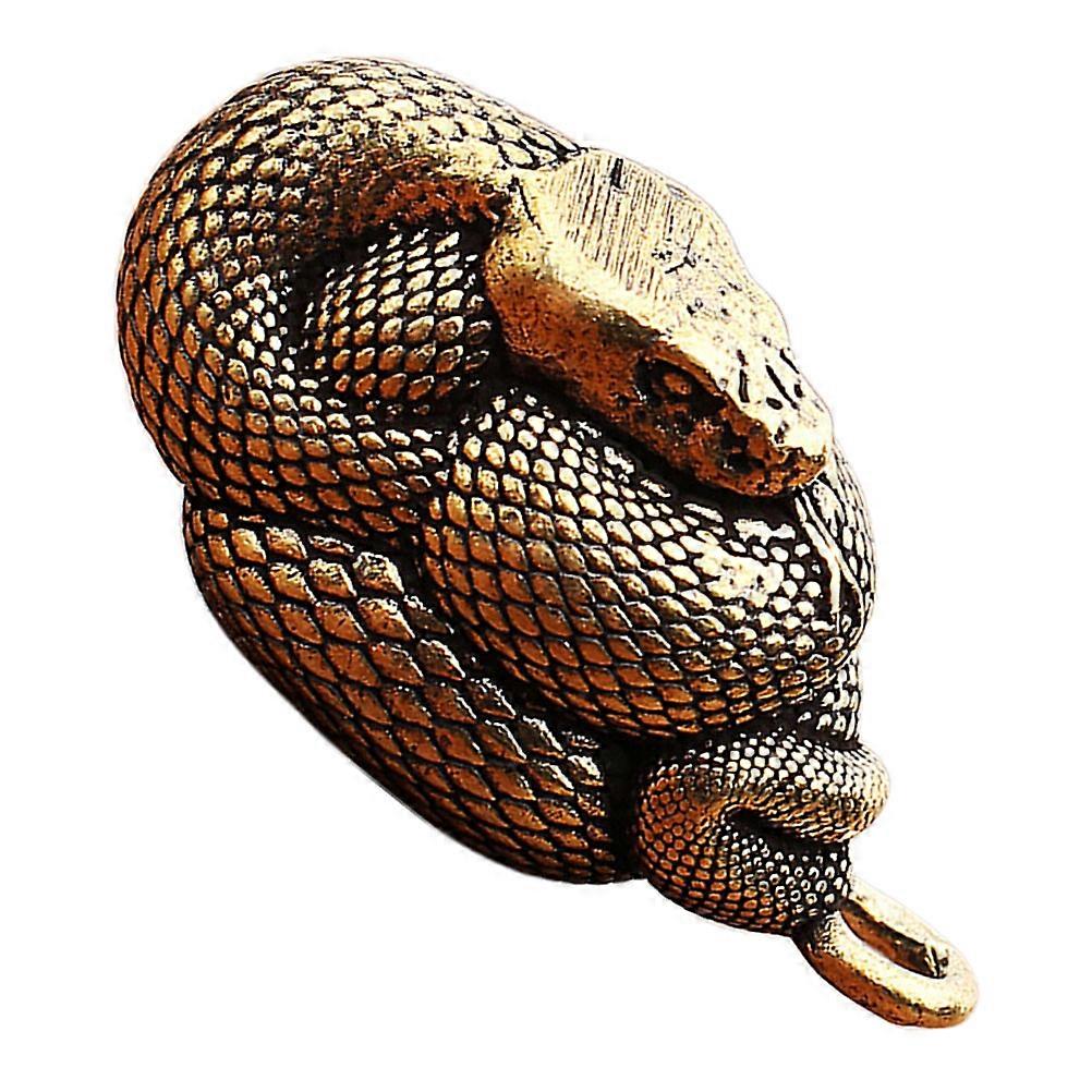 Snake Key Chain Vintage Brass Pendant For Spring Festival Key Holders 3.10X1.50X1.50CM Practical 1Pack
