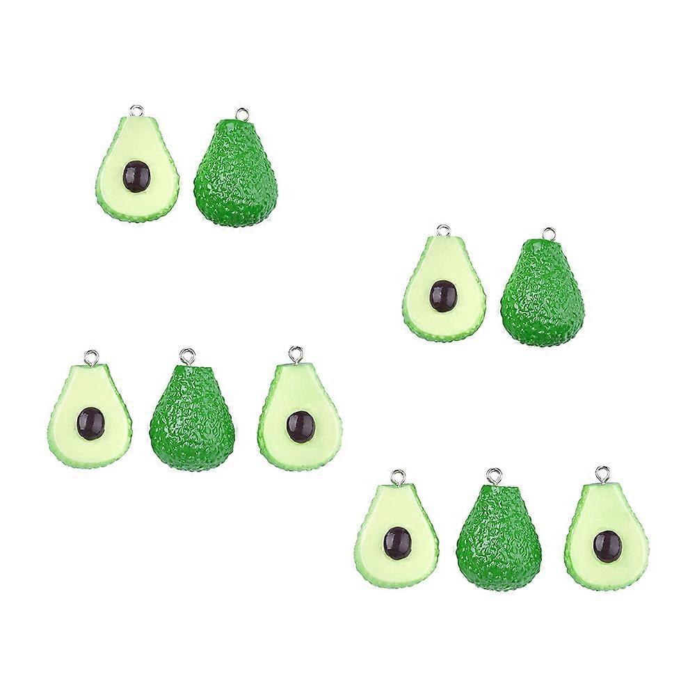 Avocado Pendant 10Pcs Green Resin with Easy Hole Loop Attachments for Home DIY
