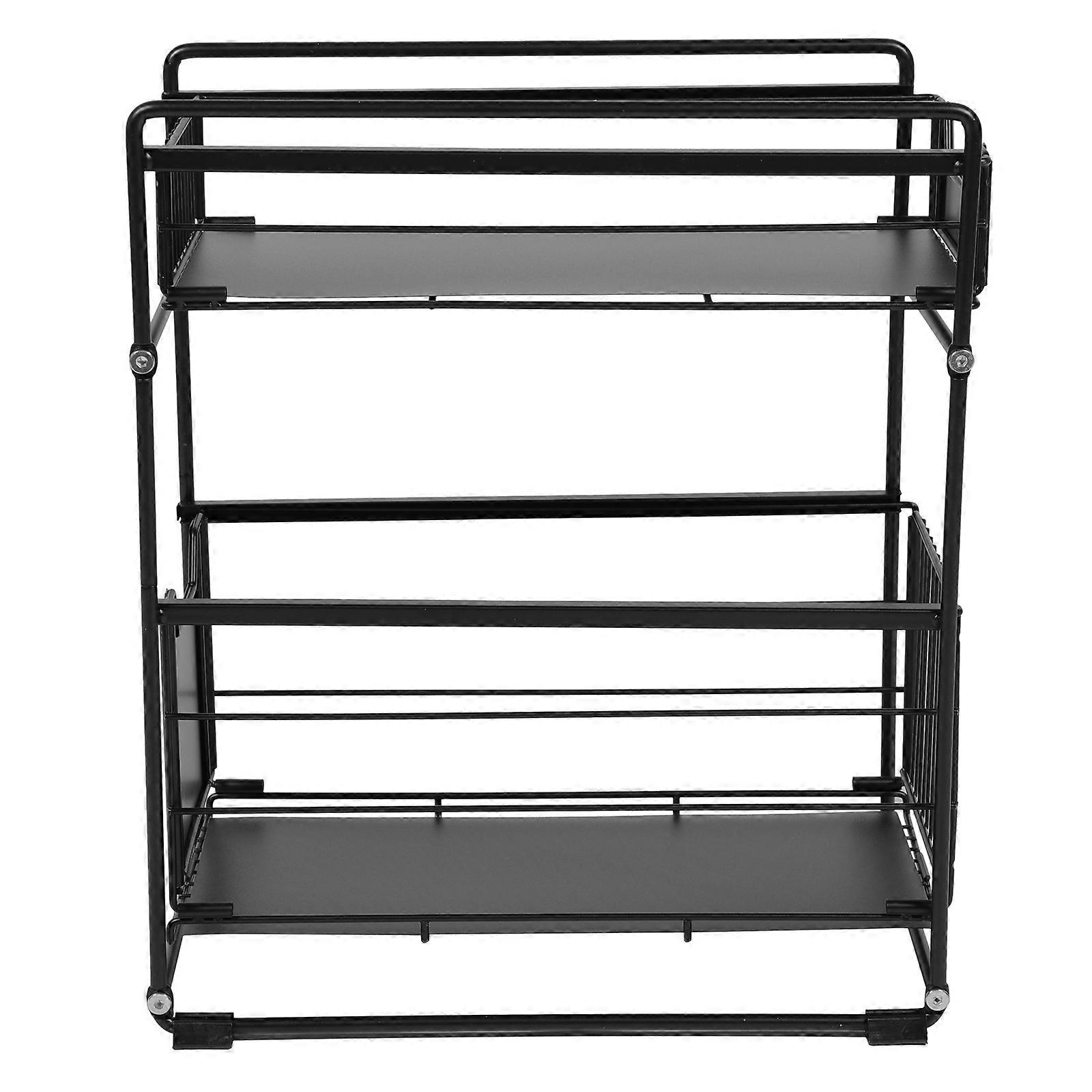 Kitchen Spice Storage Rack 1Pcs Rectangular Black Ideal For Organizing Your Home Kitchen Essentials