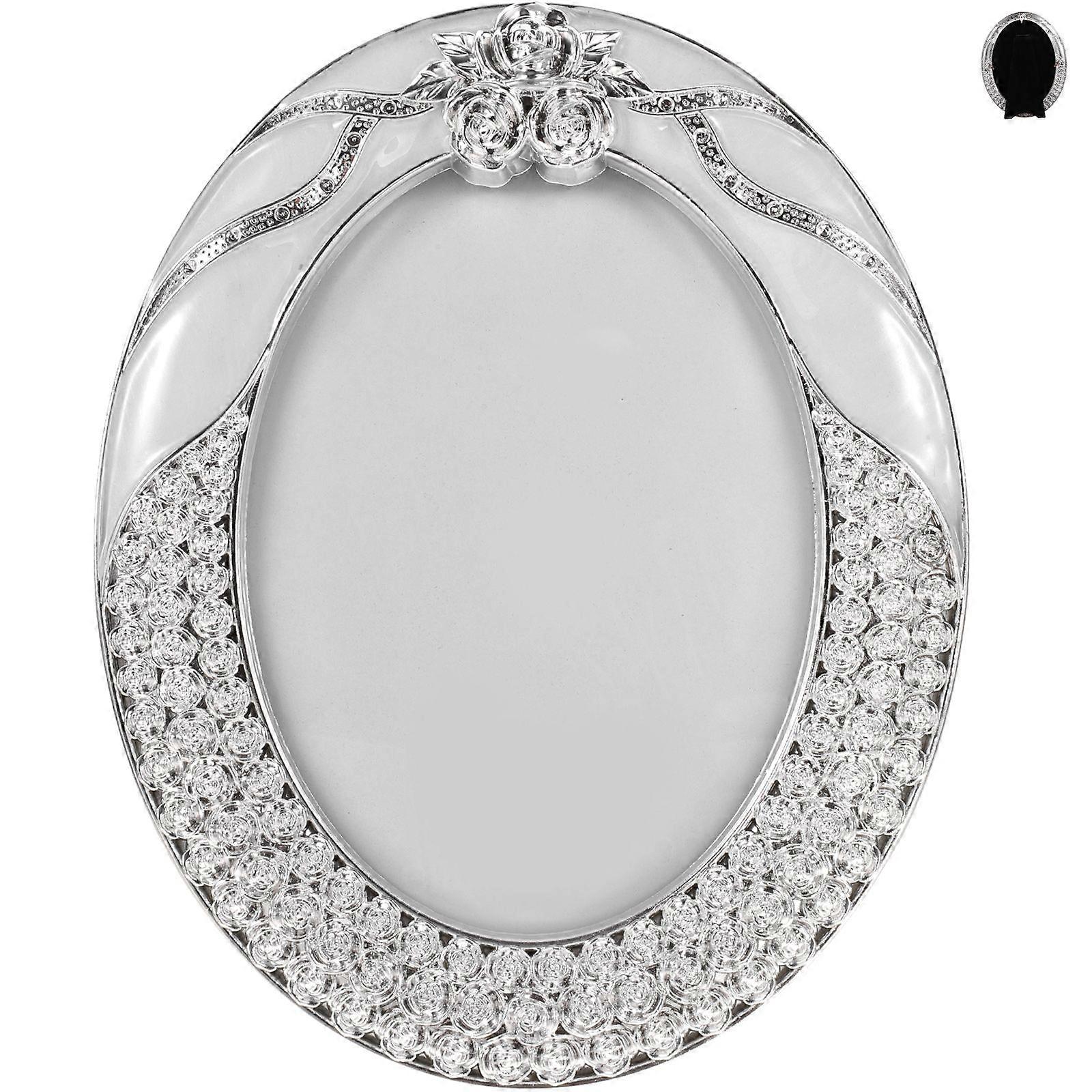 Vintage Picture Frame Oval Antique Photo Frame with Glass Front Tabletop Photo Frame