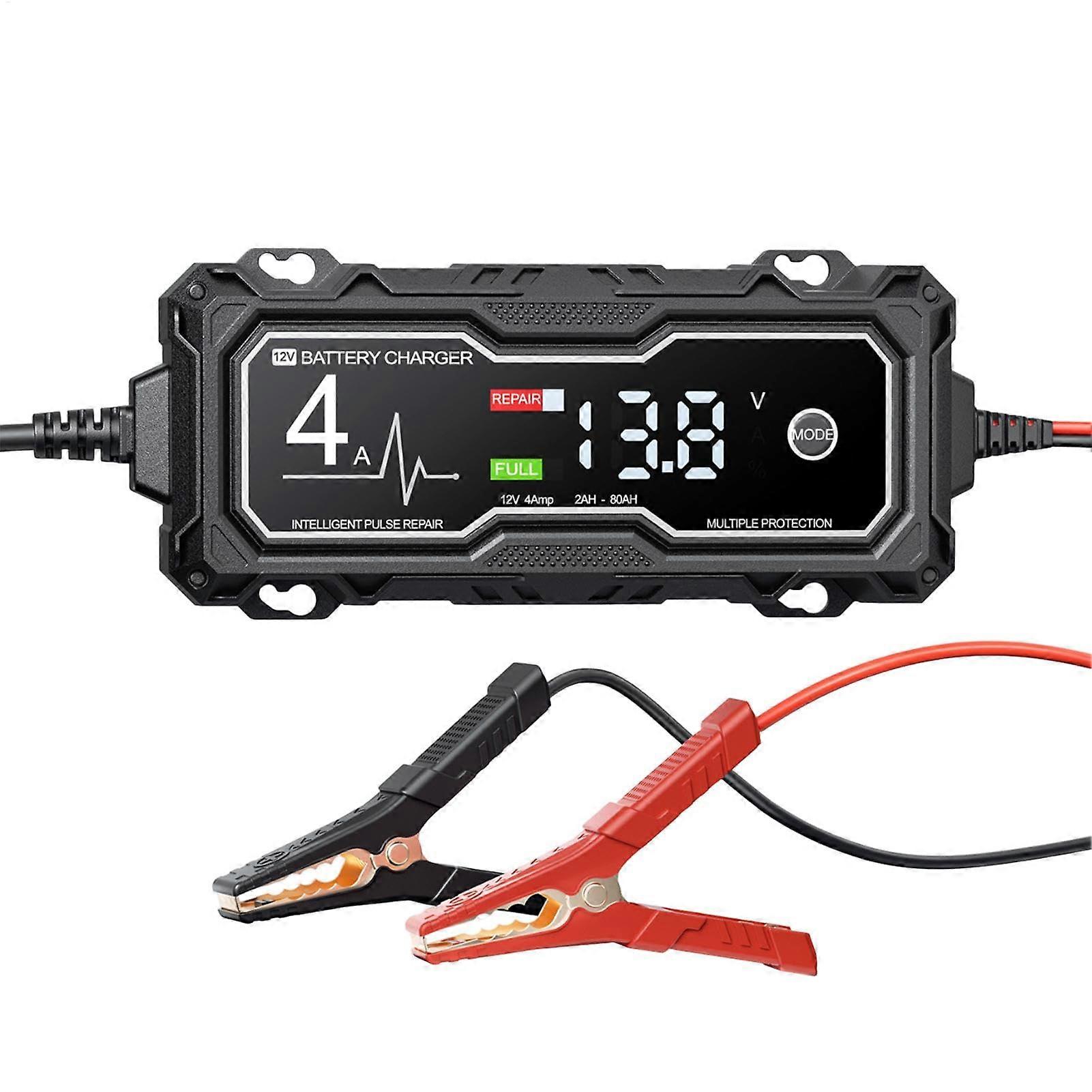 Motorcycle Battery Charger and Maintenance Auto LED Display Floating Charger and Desulfator for Motorcycle Slow Charger