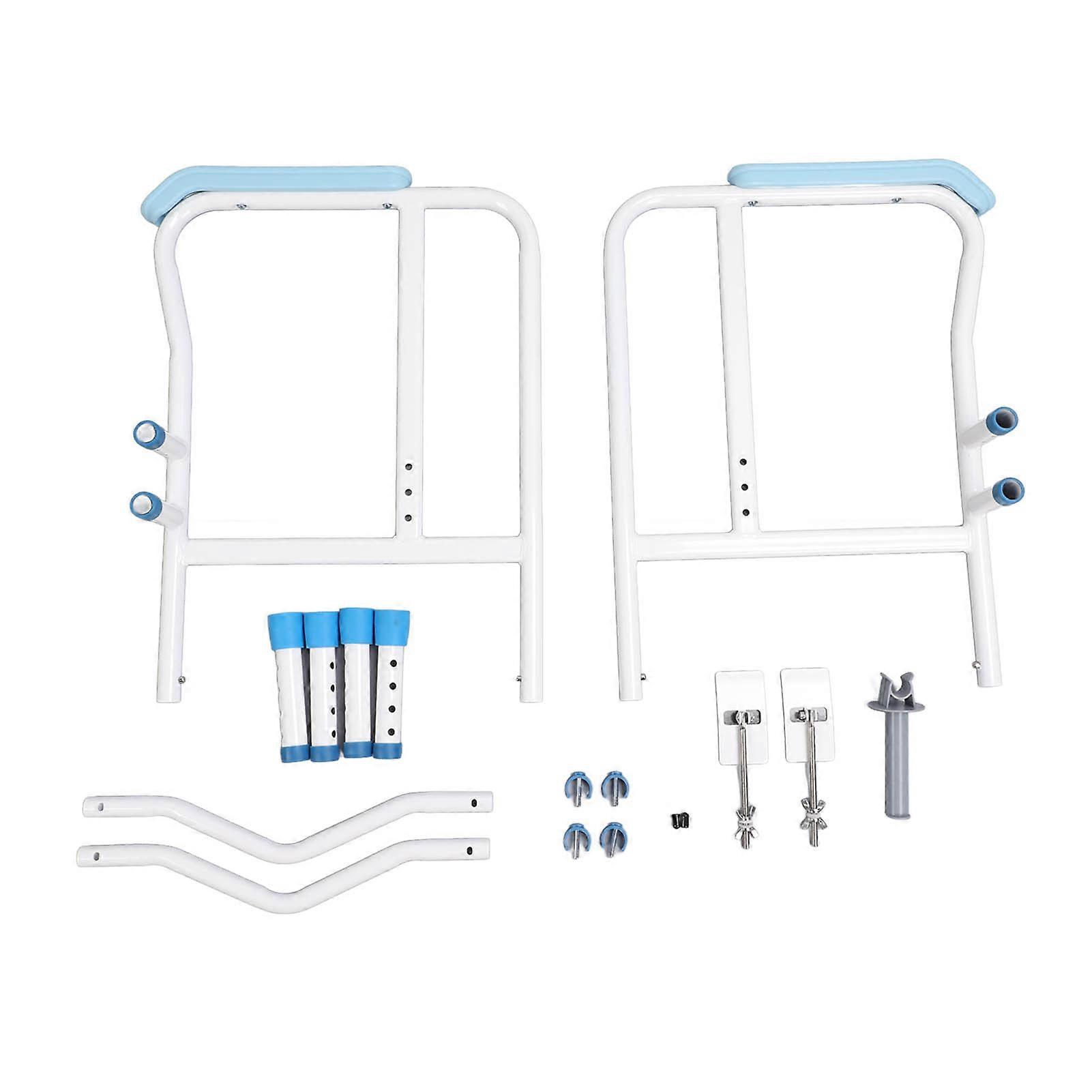 Folding Toilet Safety Rail Adjustable Width Height Padded Handles Stand Alone Toilet Handrails for Elderly