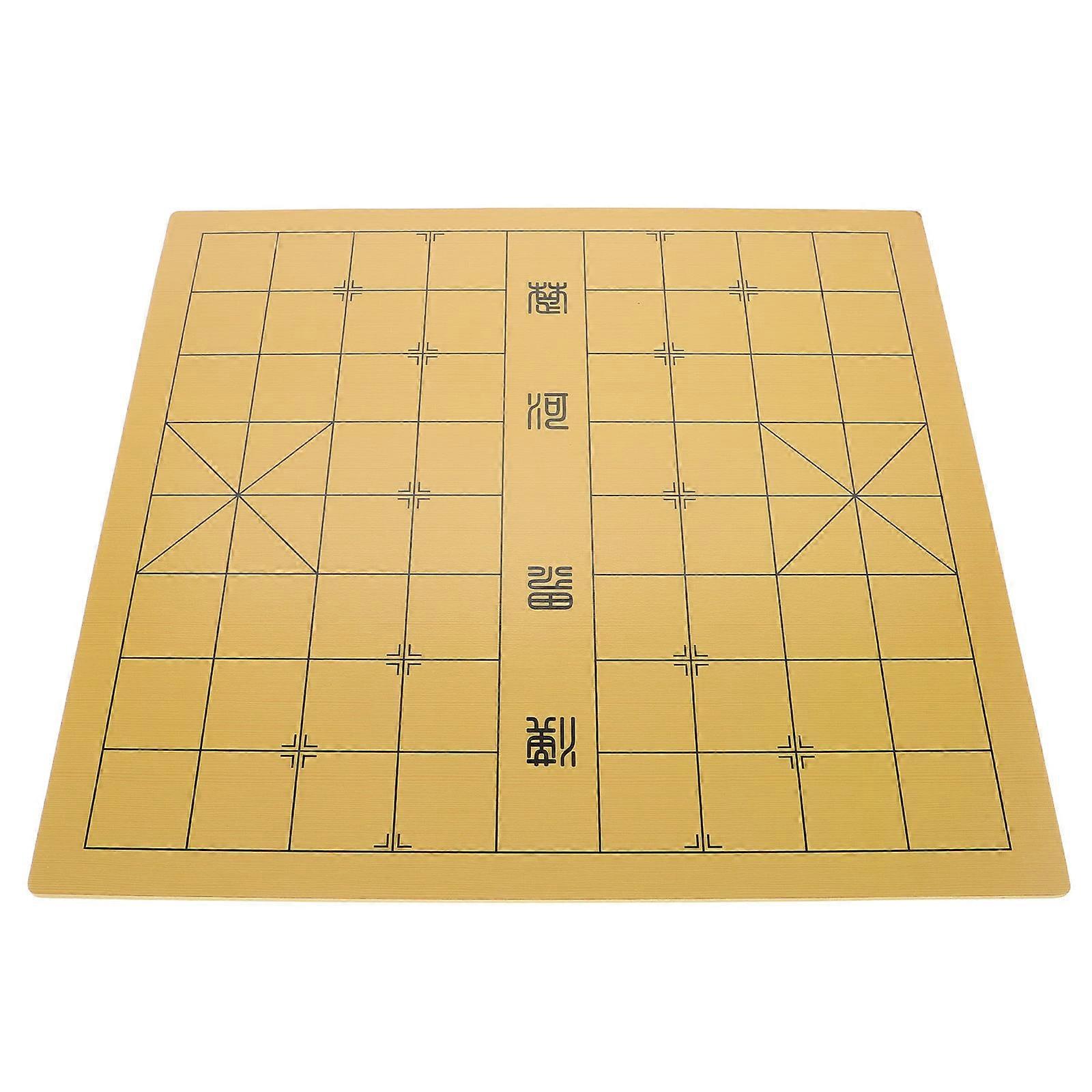 Dual Use chessboard for Chinese Chess and Gobang Light Yellow Density Board Compact Size 19x19 Inches