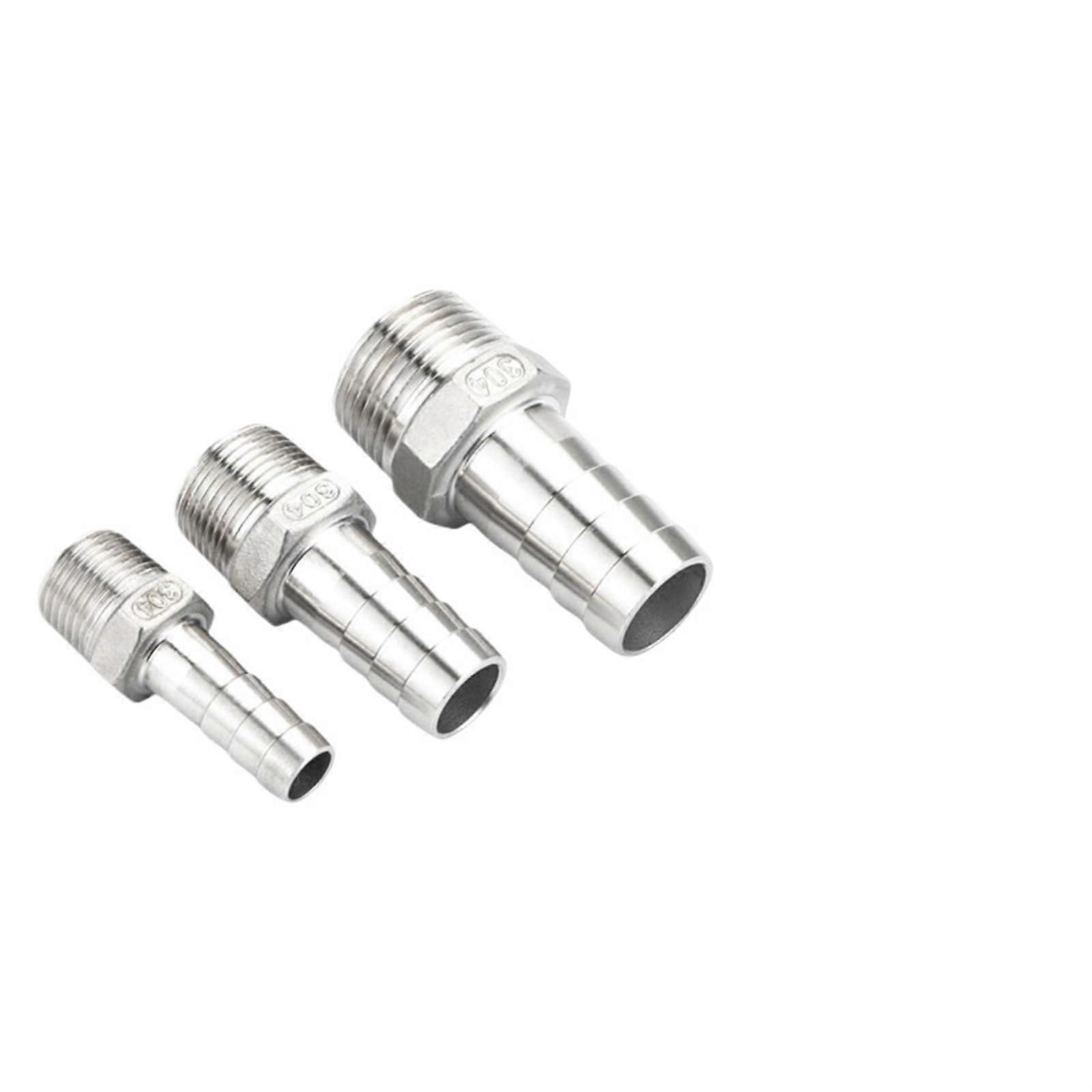 304 Stainless Steel Hose Nozzle Connector 1/2 Inch BSP Male Thread Pipe Fitting Compatible 1/8 1/4 3/8 Inch Pagoda Coupling