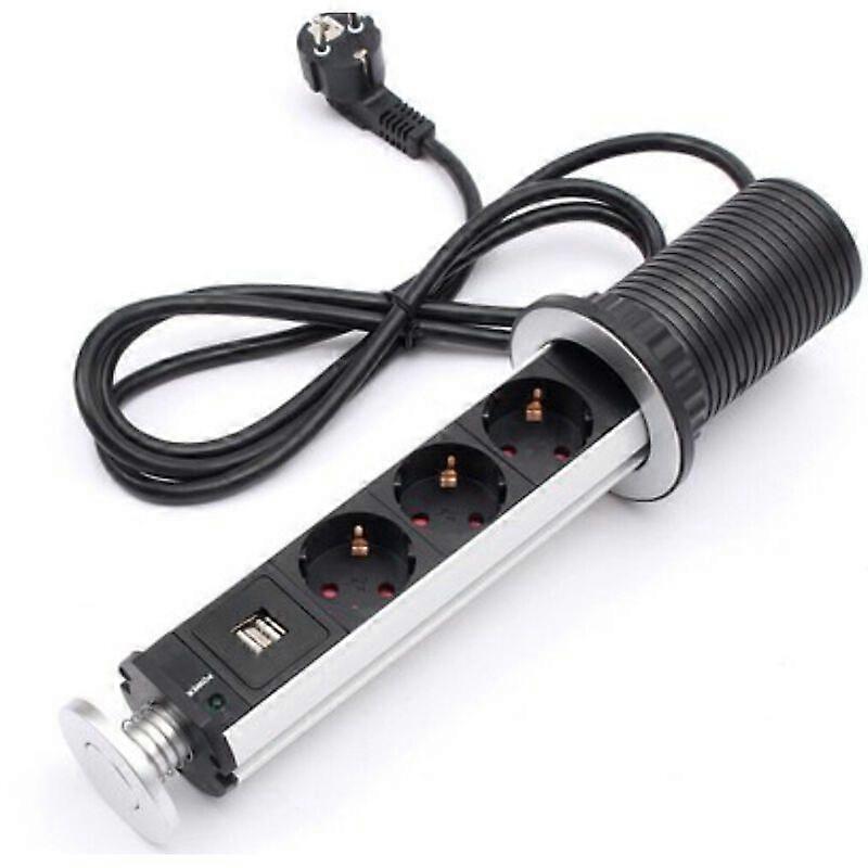 Electrical outlet for worktop, desk, emerging baseUSB desktop socket hidden desktop socket European standard (3 outlets)
