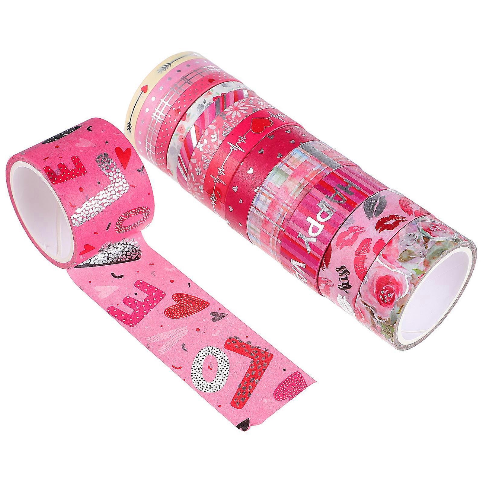 Kawaii Washi Tape 14 Rolls For Scrapbooking 3x400CM Valentine's Day Style Crafting Tapes