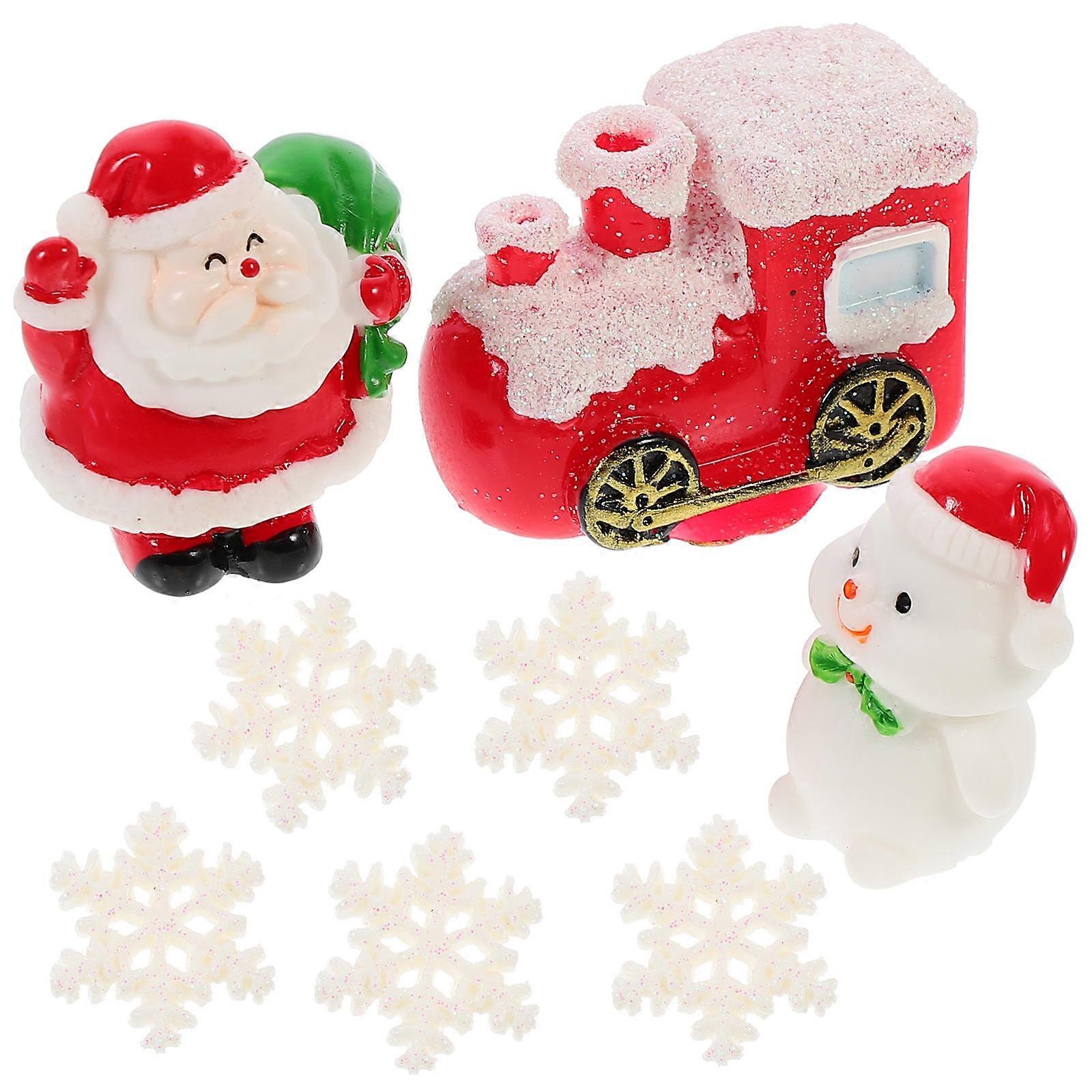 8Pcs Christmas Cake Topper Set Assorted Color Perfect For Kids Cake Decorations And Christmas Celebration
