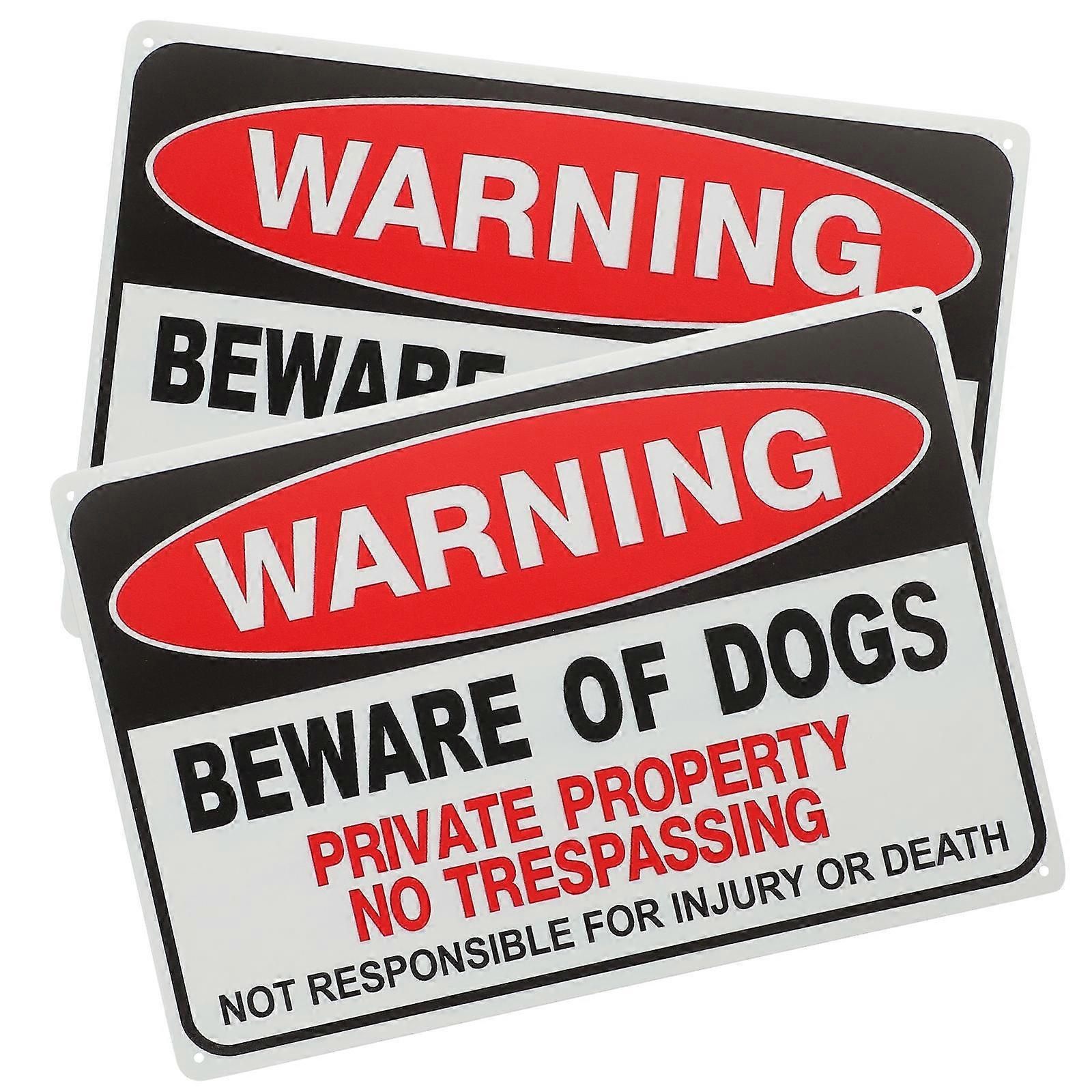 Dog Warning Sign 2Pcs Iron Caution Sign Suitable For Gardens Parks And Backyards With Easy Installation And Protection