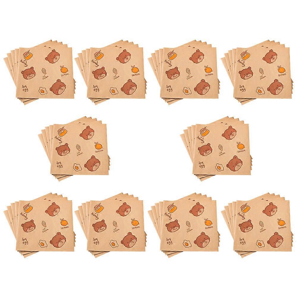50 Sheets Greaseproof Sandwich Wrapping Paper, Food Grade Oil Paper for Hamburgers, Bakery Use, Classic Retro Design for Bread, Toast, and More