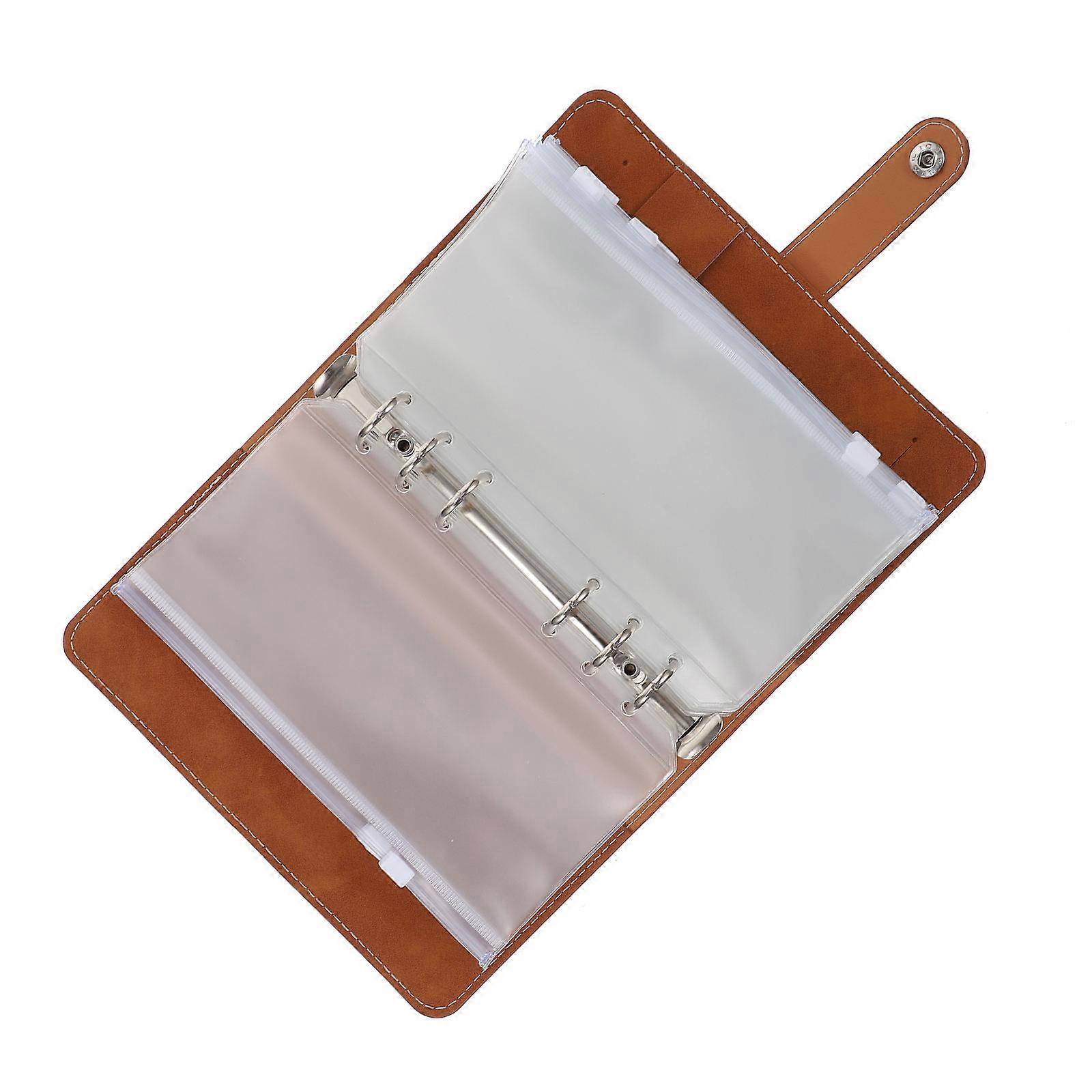 Labeling Manual Book Binder Loose Leaf Notebook 1 Set Suitable For Recording Cash Brown Rectangular Easy Access