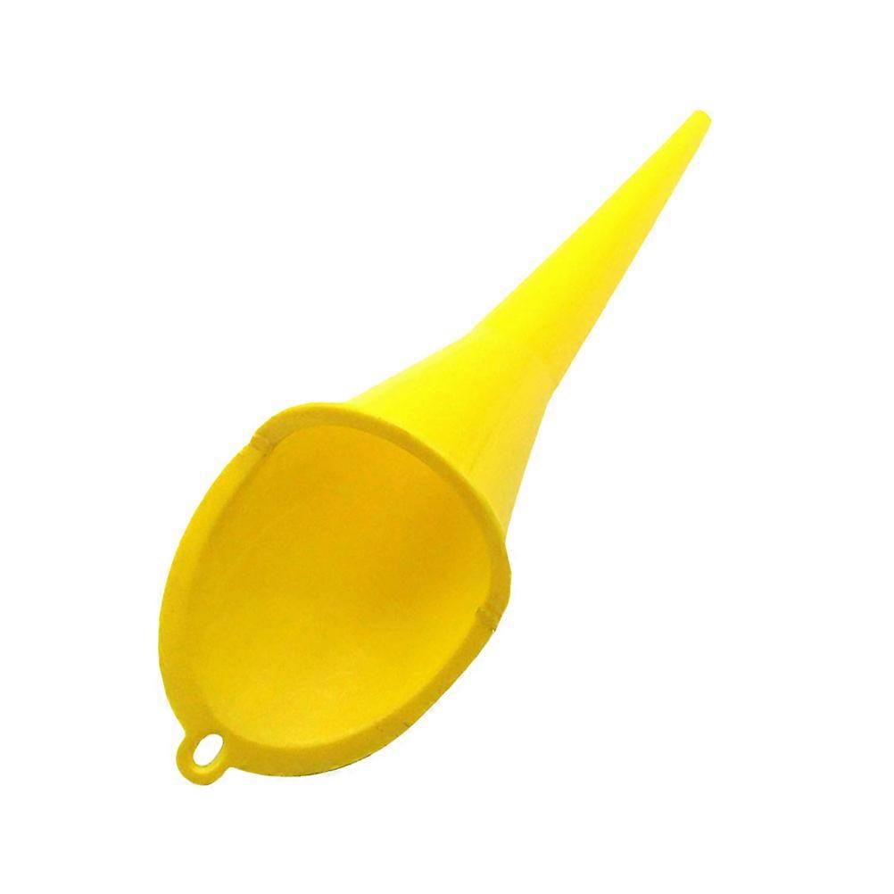 Professional Gasoline Transfer Funnel 1Pcs Durable Plastic For Vehicle Maintenance Daily Use Yellow Long Nozzle 30X9CM