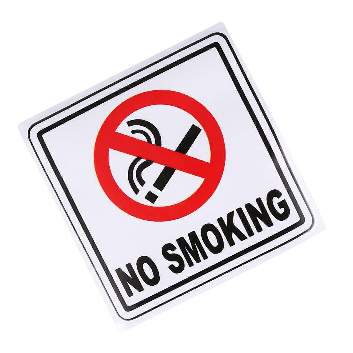 No Smoking Sticker for Car Use Creative PET Material Waterproof and Sunproof 10pcs 14x14cm