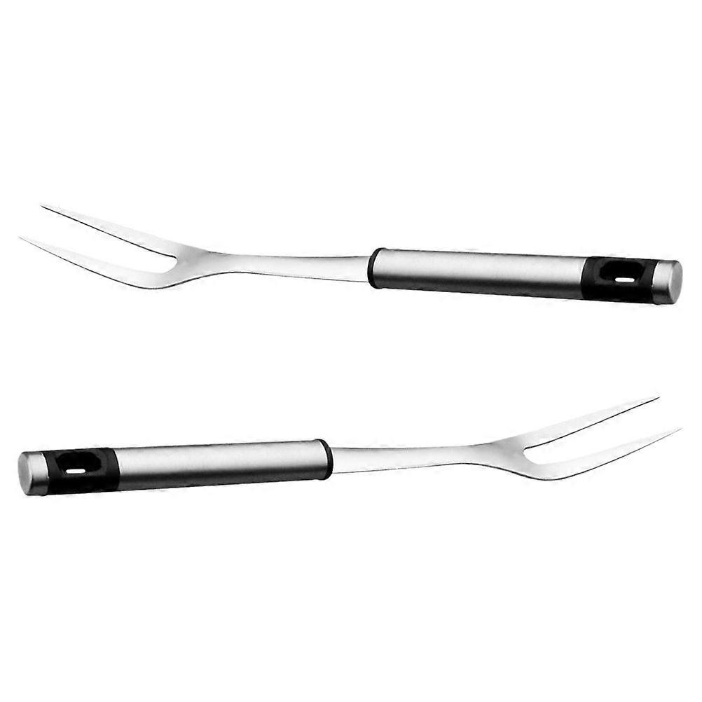 Stainless Steel BBQ Fork for Grilling Meat and Vegetables with Long Handle Ideal for Camping and Barbecue Set of Two