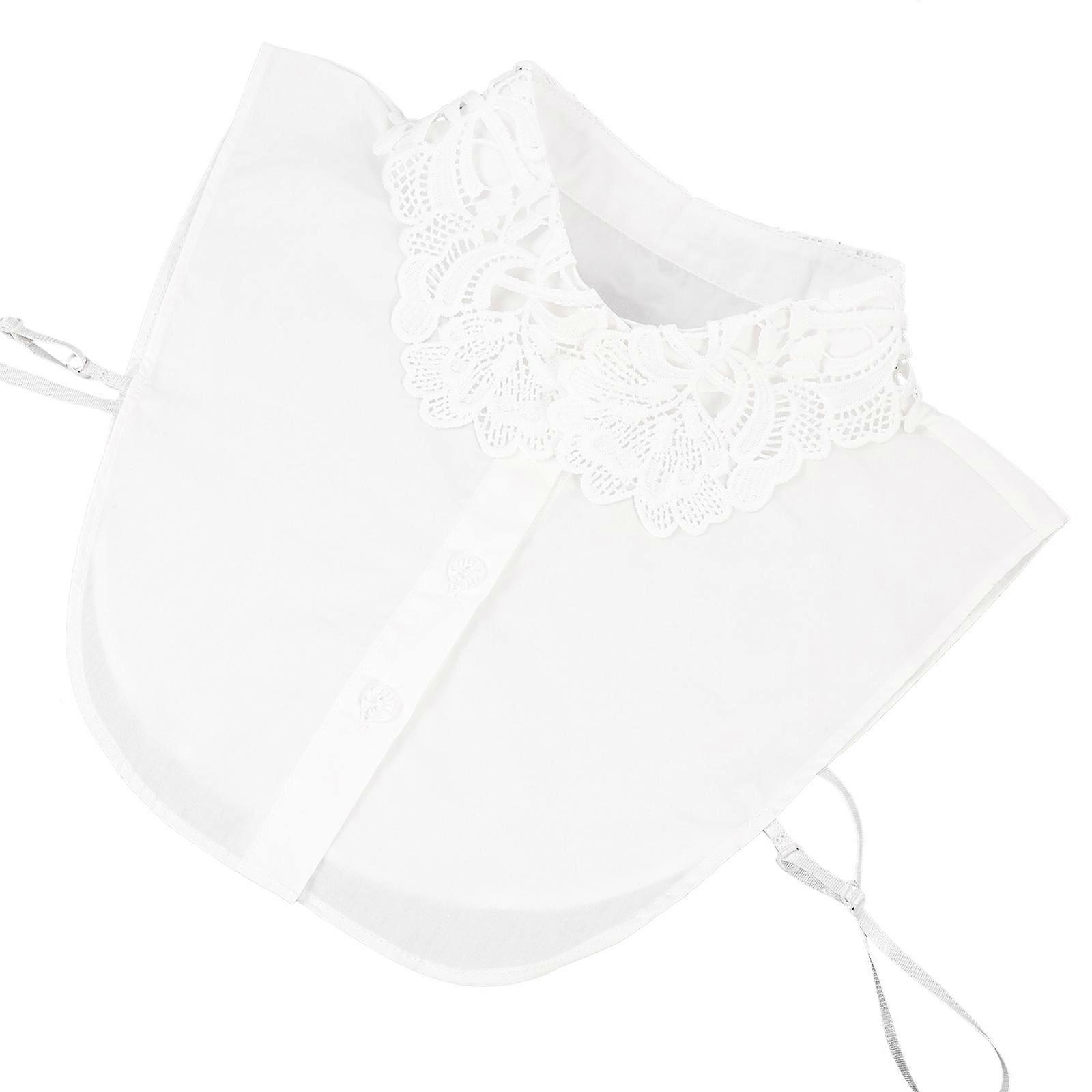 Imitert krage avtakbar bluse for kvinner hvit enkel lett å matche 36x30x0.5cm 1 stk