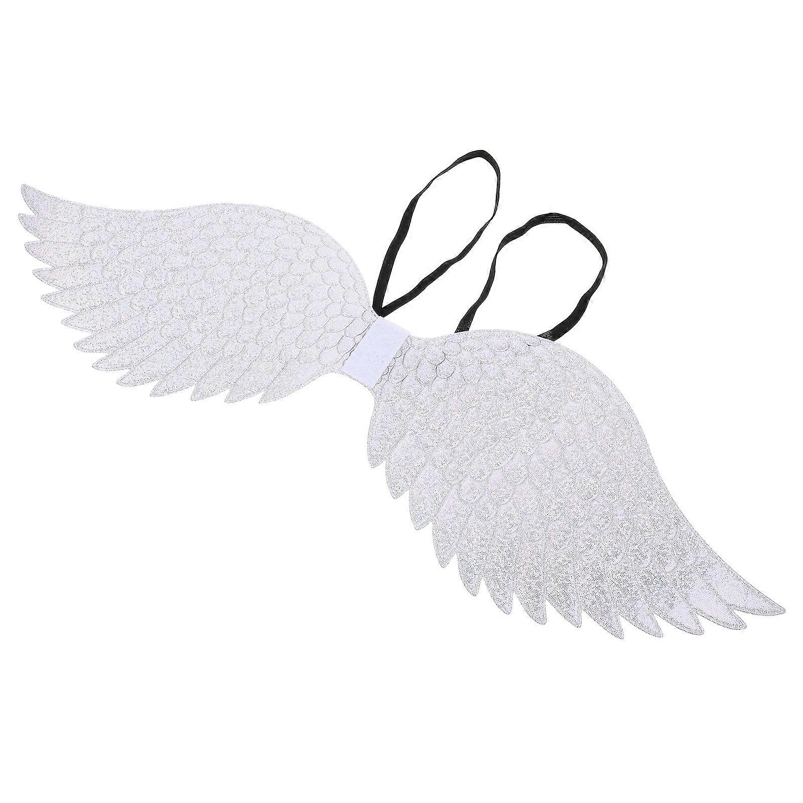 Decorative Wings For Party Performance And Halloween Events Silver Cloth 1Pcs