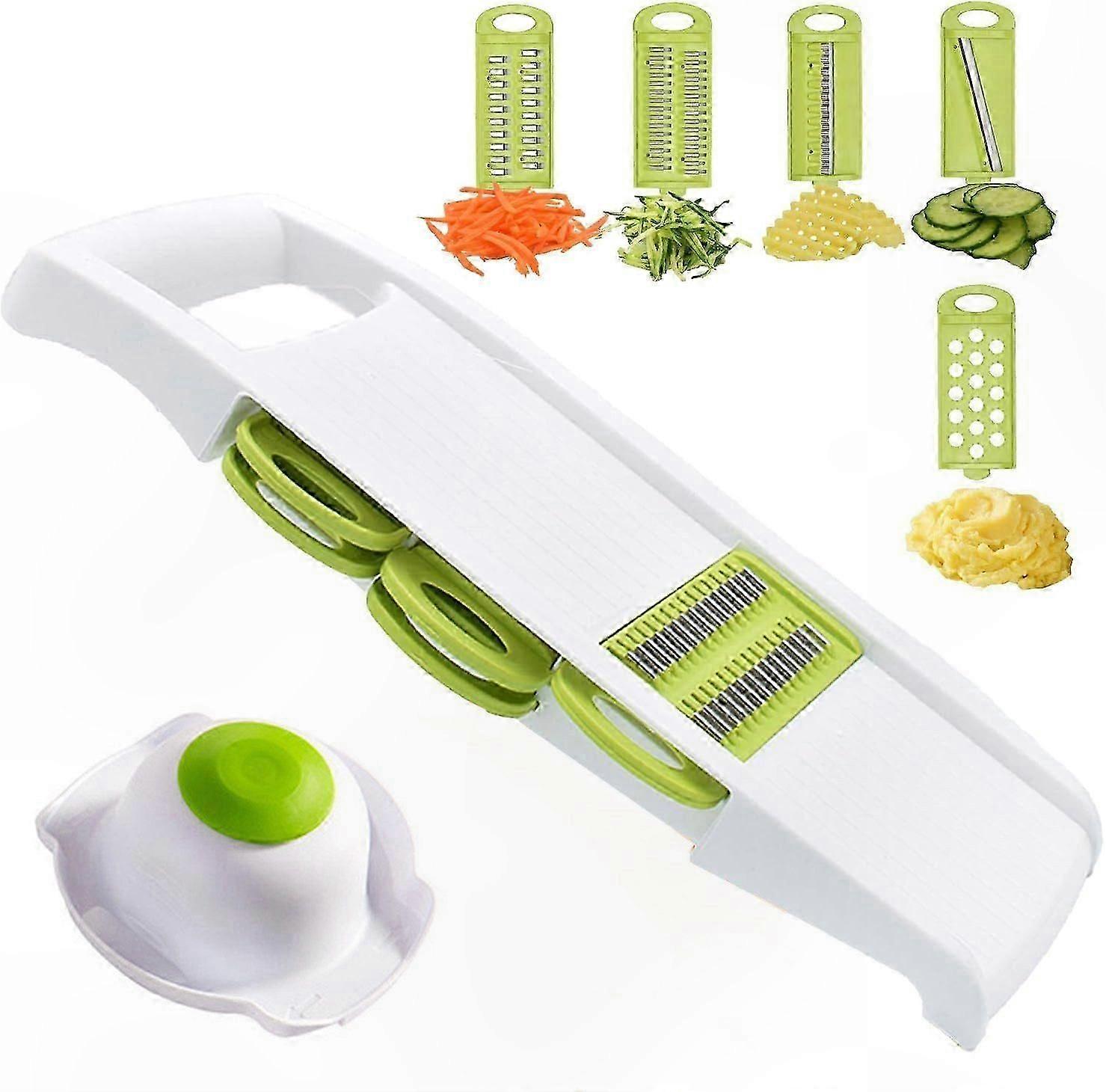 5-Blade Vegetable Slicer with Hand Guard for Safe and Efficient Cutting