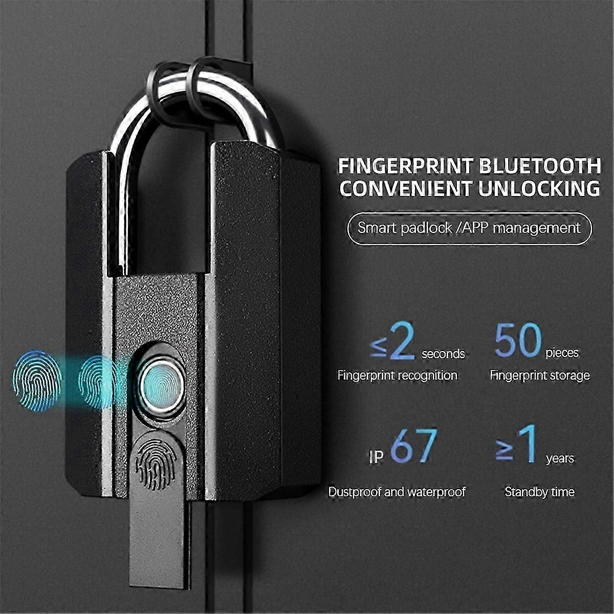 Fingerprint Lock With Key Backup Usb Rechargeable Key / Bt Ttlock App / Fingerprint Unlock Smart Key