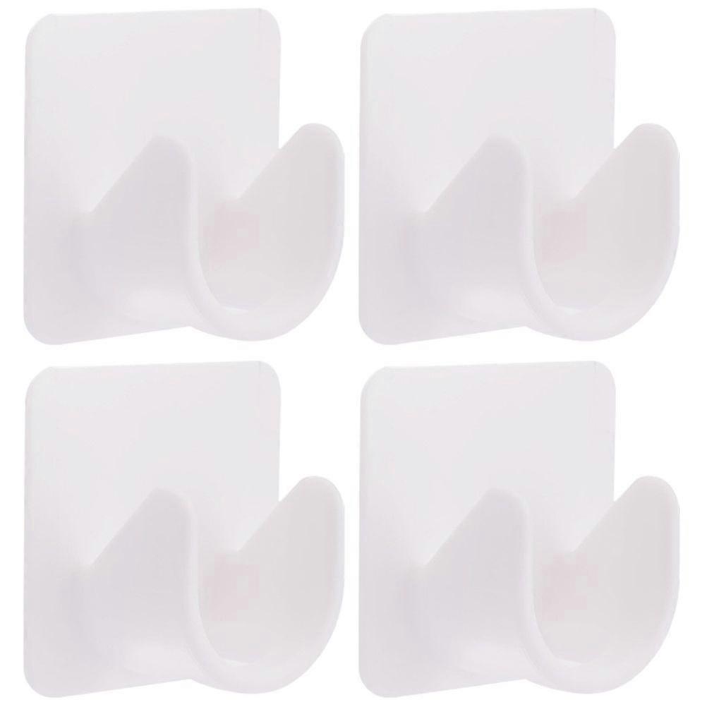 4pcs穴あけなし粘着カーテンロッドフックシャワーカーテンロッドホルダーテンションロッドブラケット