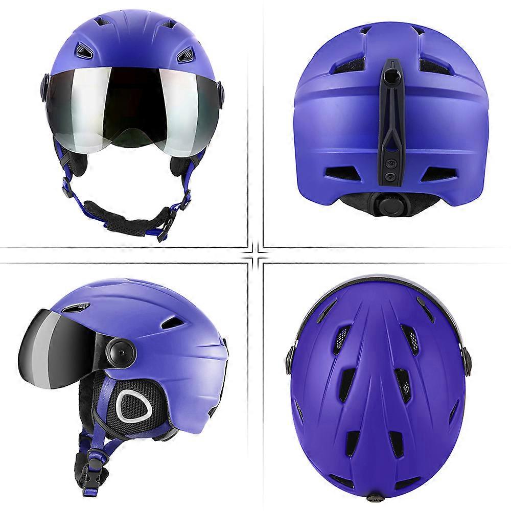 Skiing Snowboard Helmet Certified Safety Helmet Professional Skiing Snow Sports Helmet Detachable Earmuff Built-in Goggles