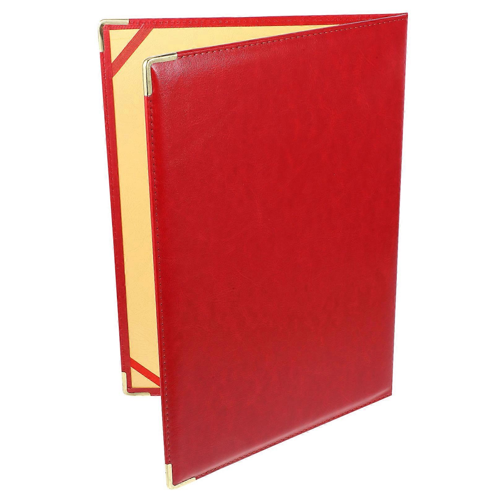 Professional Folder Document Holder for Poetry Recitations Red Paper and Iron Material for Note-Taking 1Set