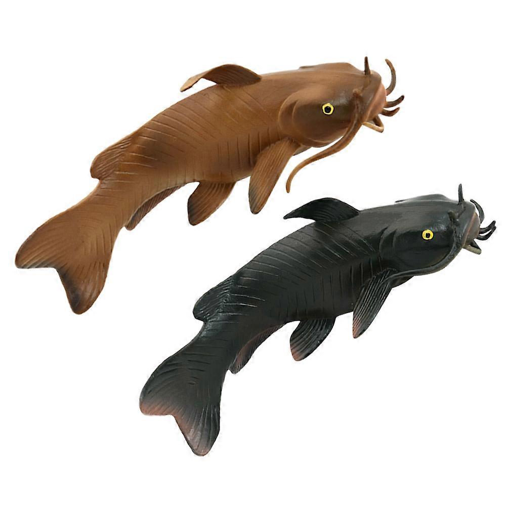 Plastic Fish Toy Catfish Shape for Children Home Decoration Educational Toy Pvc Assorted Color 2Pcs