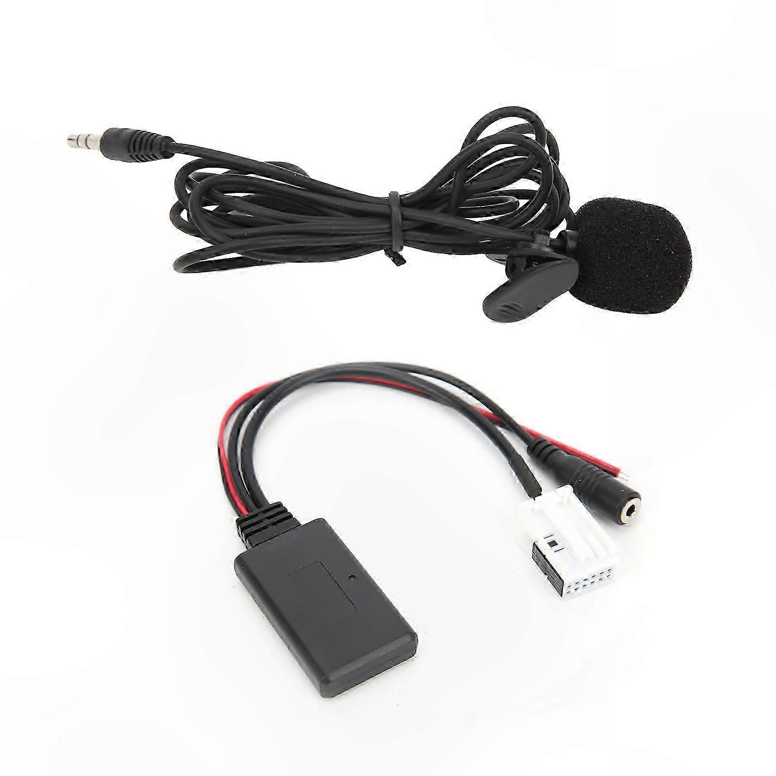 Bluetooth 5.0 AUX Adapter with Microphone for Handsfree Use in Various Vehicles
