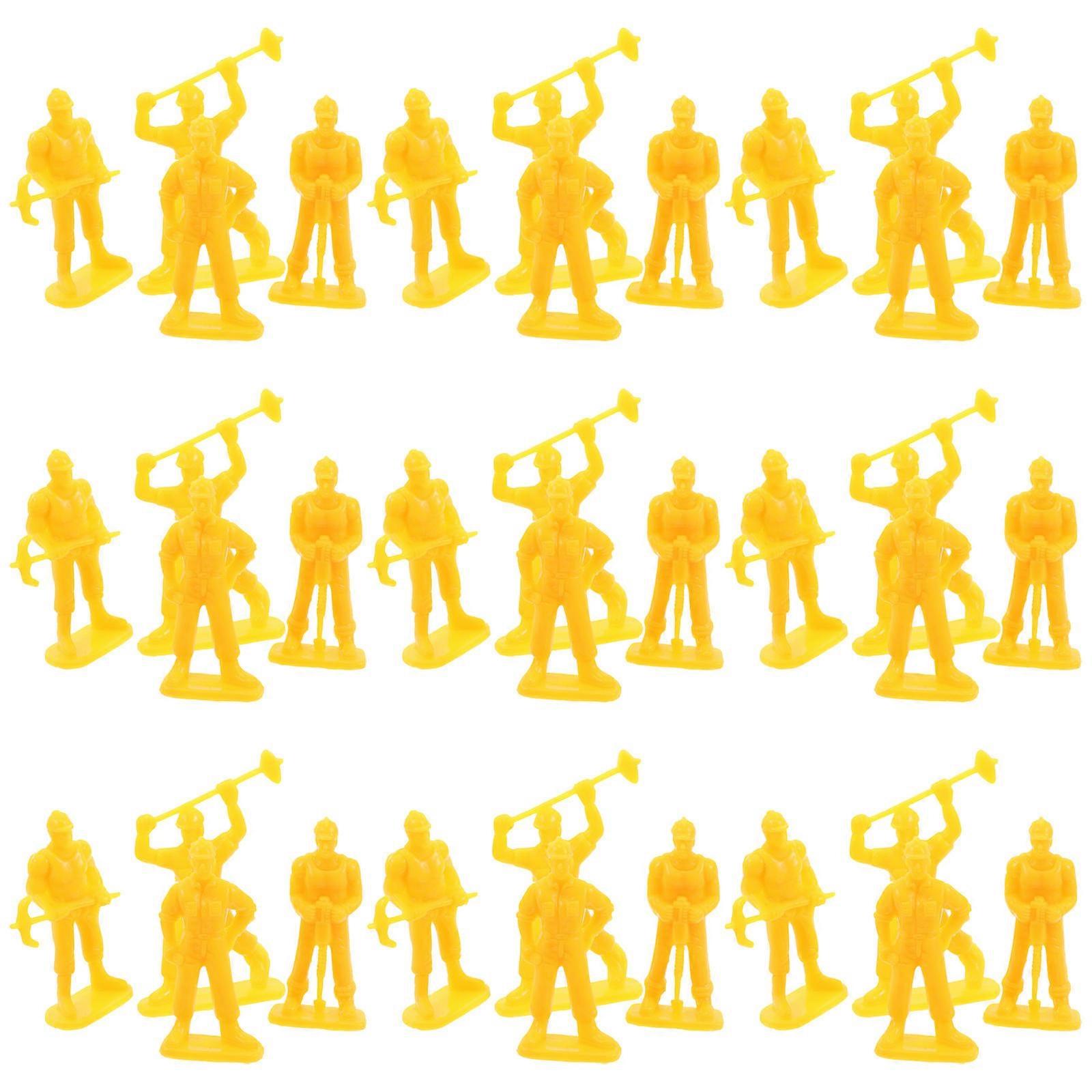Yellow Creative Realistic Worker Models for Kids Pretend from Safe PP Material 50pcs