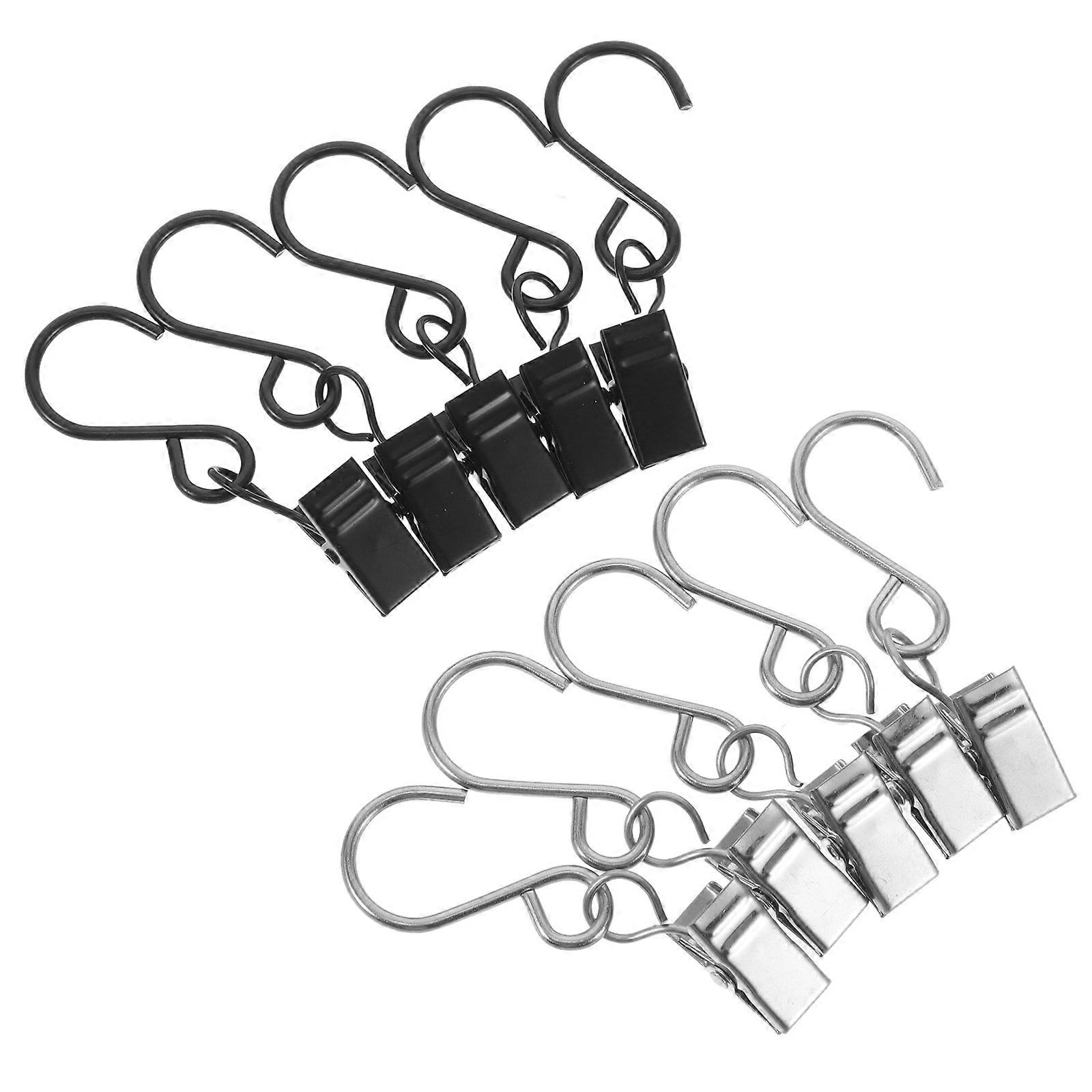 Curtain Hooks for Home Use Assorted Color Iron Hooks with Hook for Curtains and Signs 20 Pieces