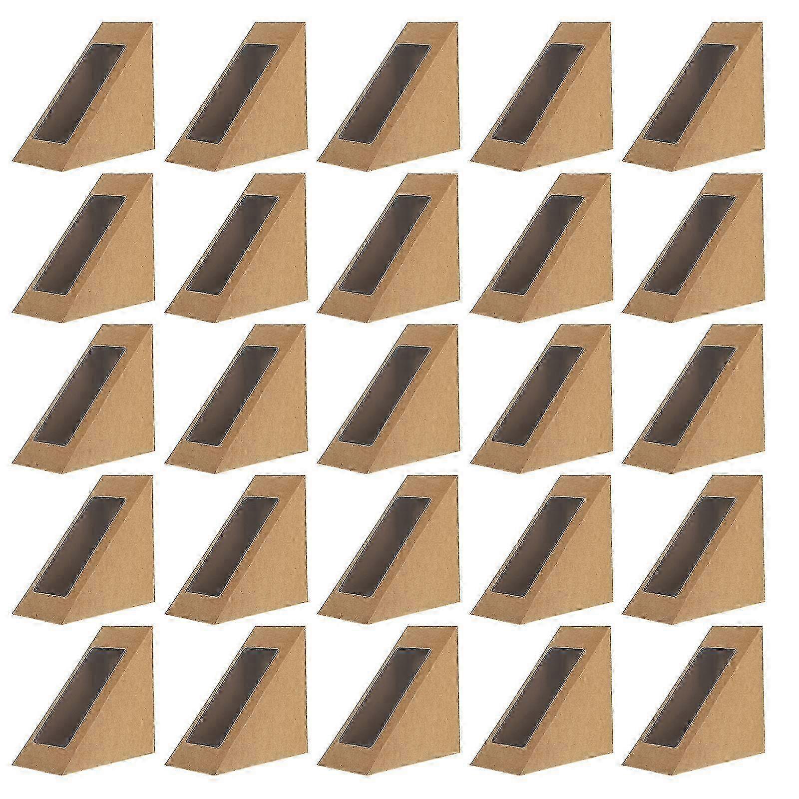 50 Pcs Clear Triangle Dessert Boxes 12x12x3.5cm for Bakery, Cupcakes, Sandwiches & Pastries