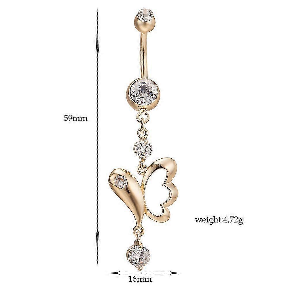 Delicate butterfly navel button