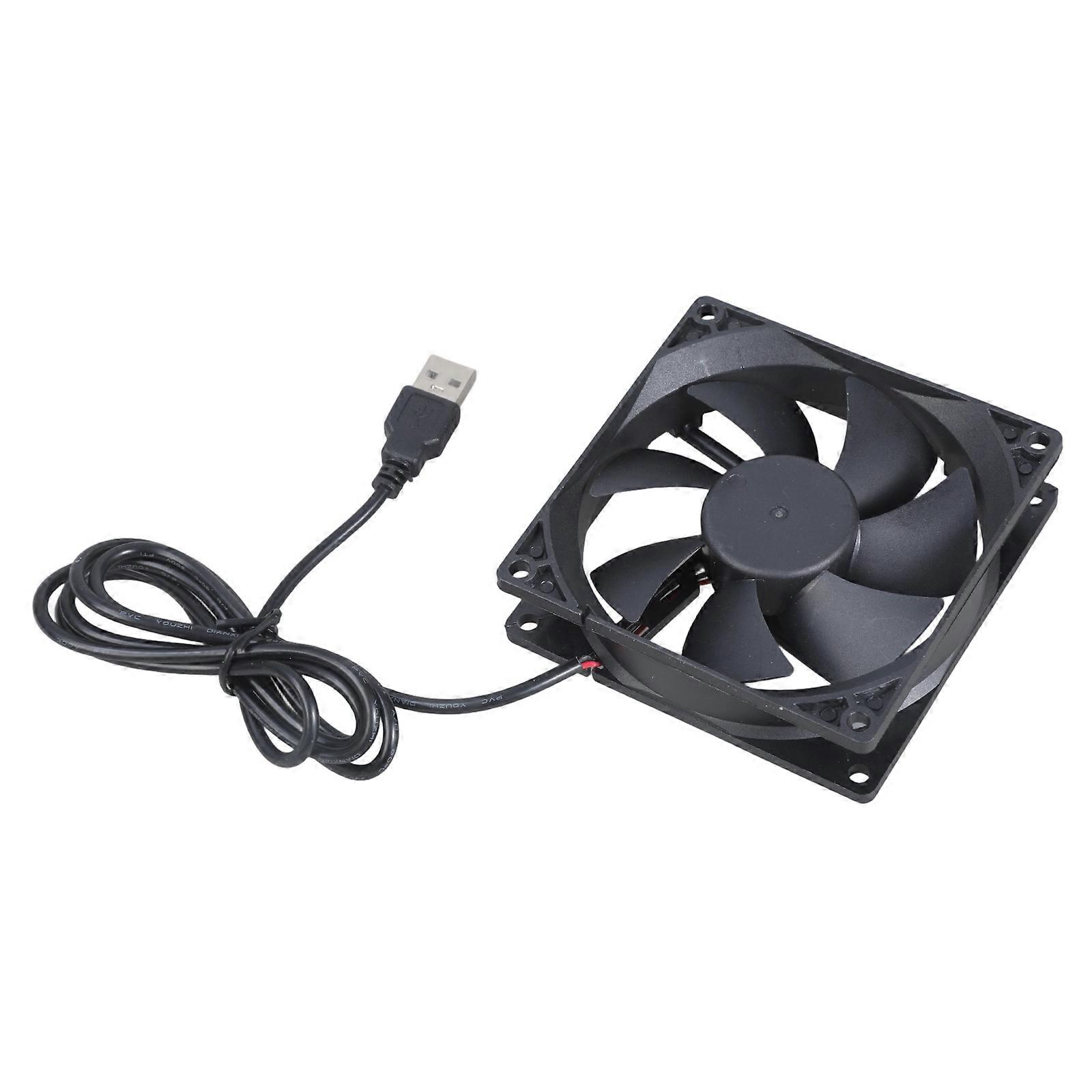 Low Noise 5V USB Cooling Fan 90mm High Airflow 16.5 CFM for PC Case Networking Storage Device Multicolor