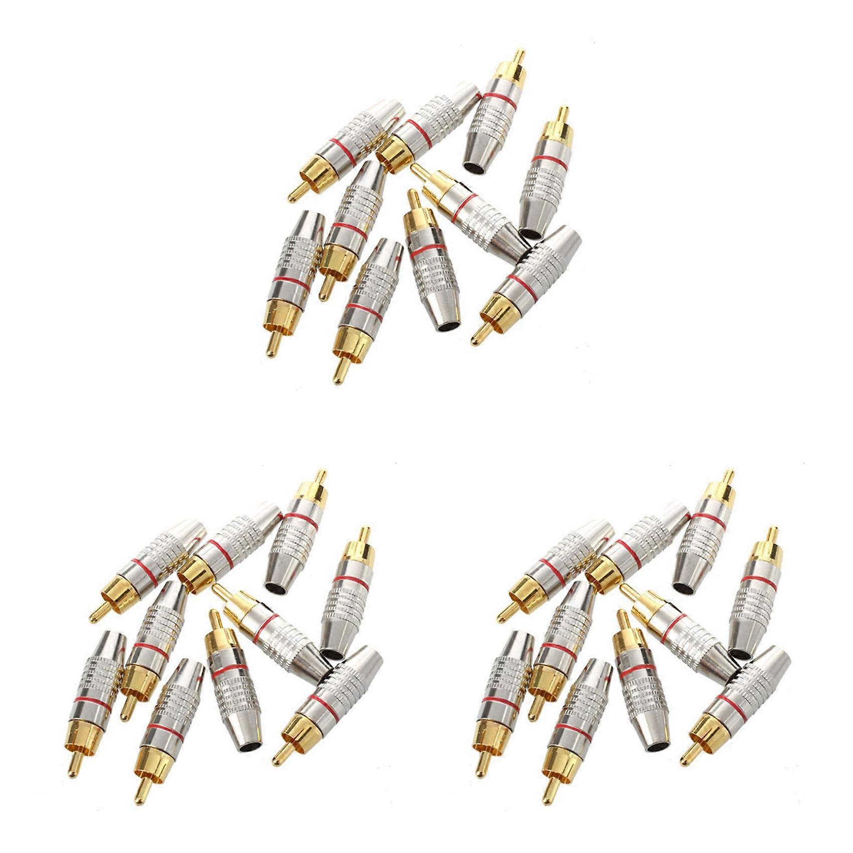 Adapter Audio Coaxial Cable Connector Plug Seamless 30 Pcs