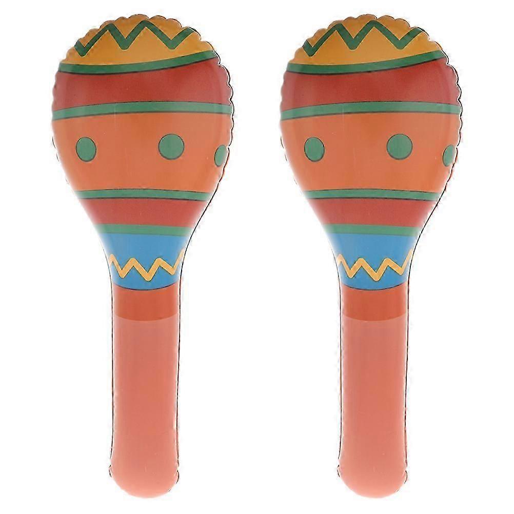 어린이 파티 장식을 위한 풍선 뮤지컬 마라카스 장난감 밝은 갈색 망치 모양 휴대용 재미 2Set