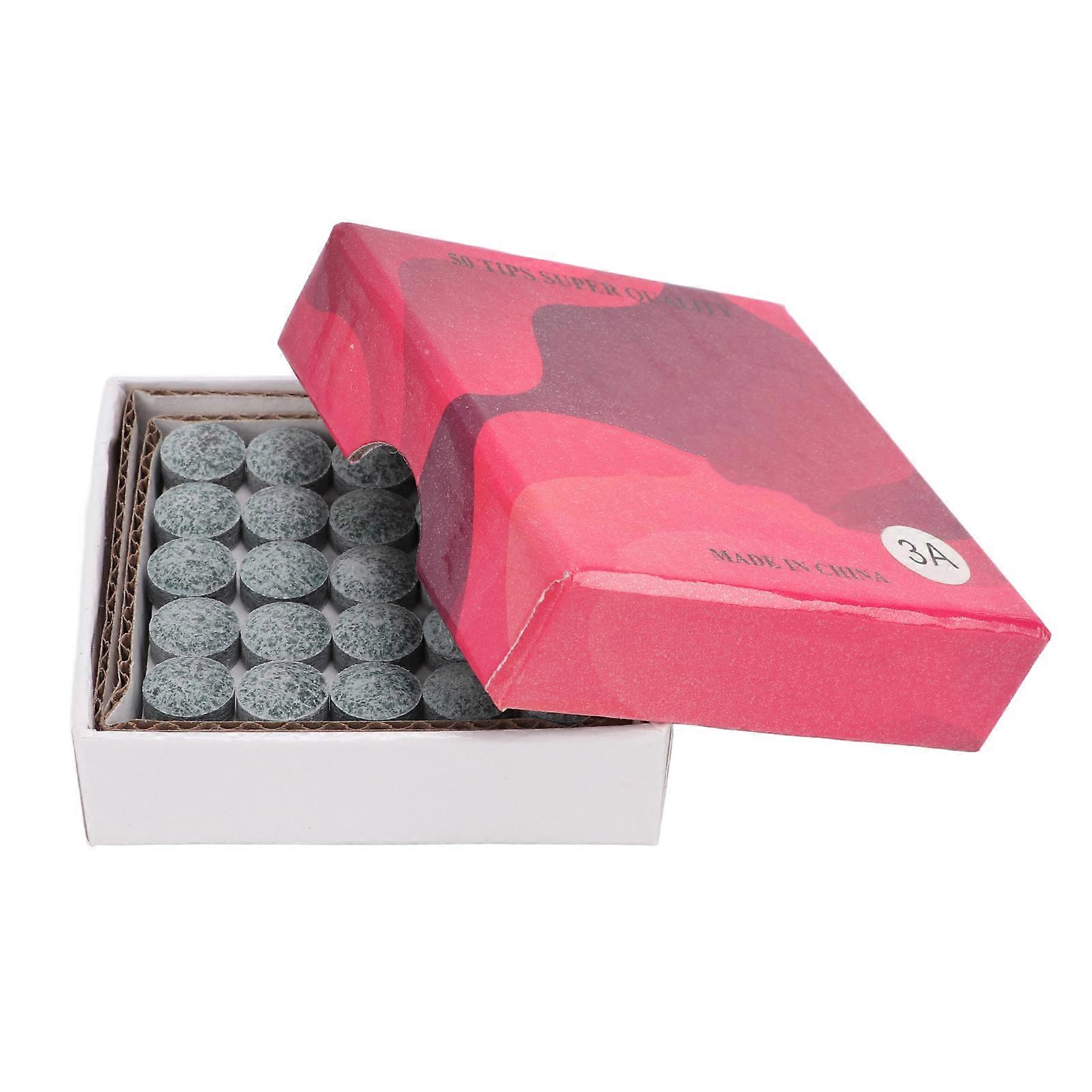 50pcs/set Billiard Cue Stick Replacement Tips with Storage Box Slipping Prevention Cue Stick Tips