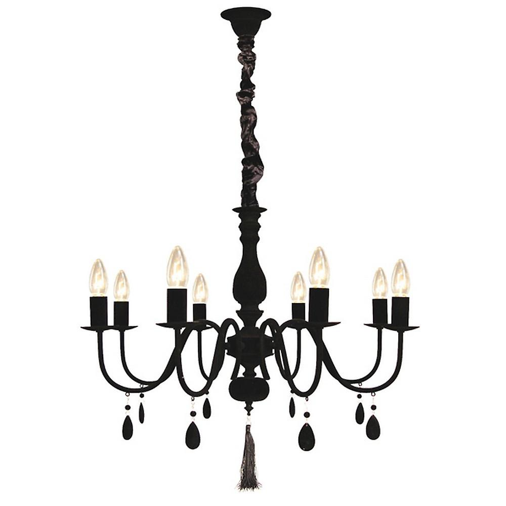 Magnifico 8 Light Multi Arm Chandeliers Black